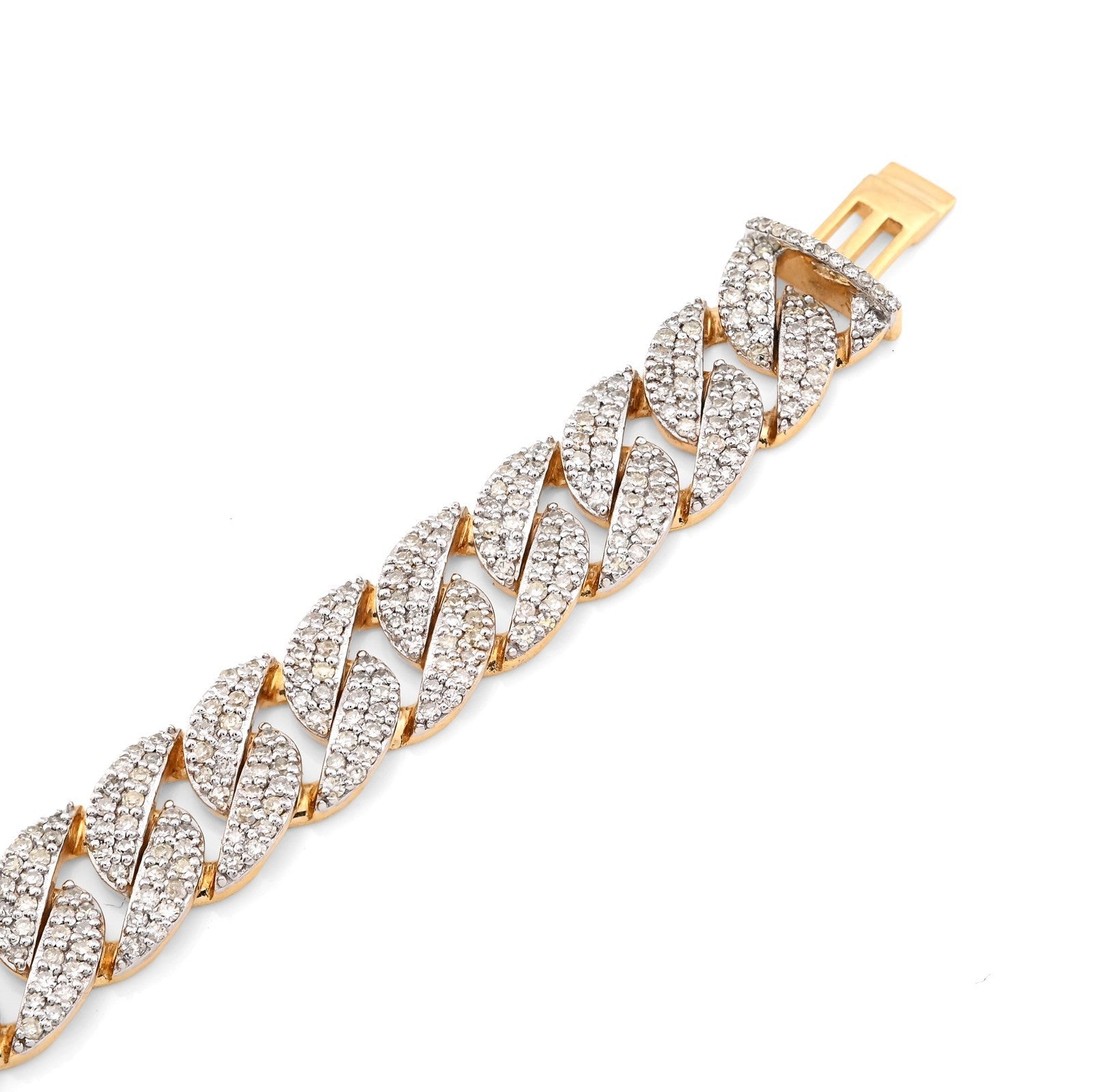 8MM 10k Yellow Gold 16.2g 3.9CTW Natural Diamond Cuban Link 8 Inch Mens Bracelet - Elite Jewelers - Bracelets