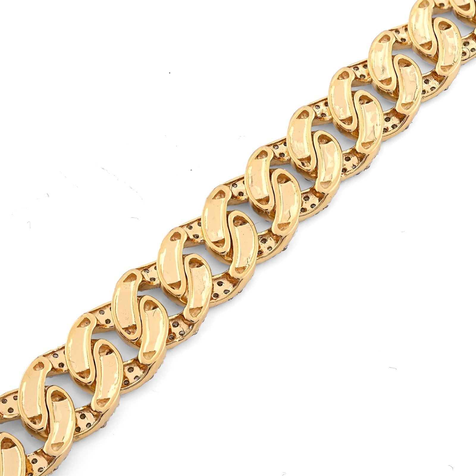 8MM 10k Yellow Gold 16.2g 3.9CTW Natural Diamond Cuban Link 8 Inch Mens Bracelet - Elite Jewelers - Bracelets