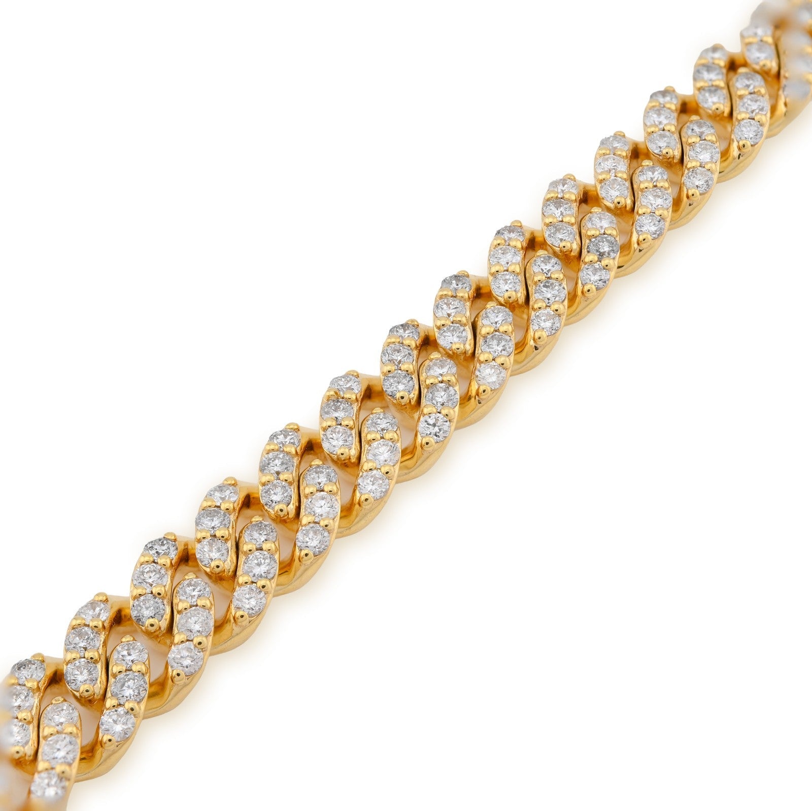 8MM 10k Yellow Gold 30.3gms 6.87CTW Natural Diamond Cuban Link Bracelet 8 Inches - Elite Jewelers - Bracelets