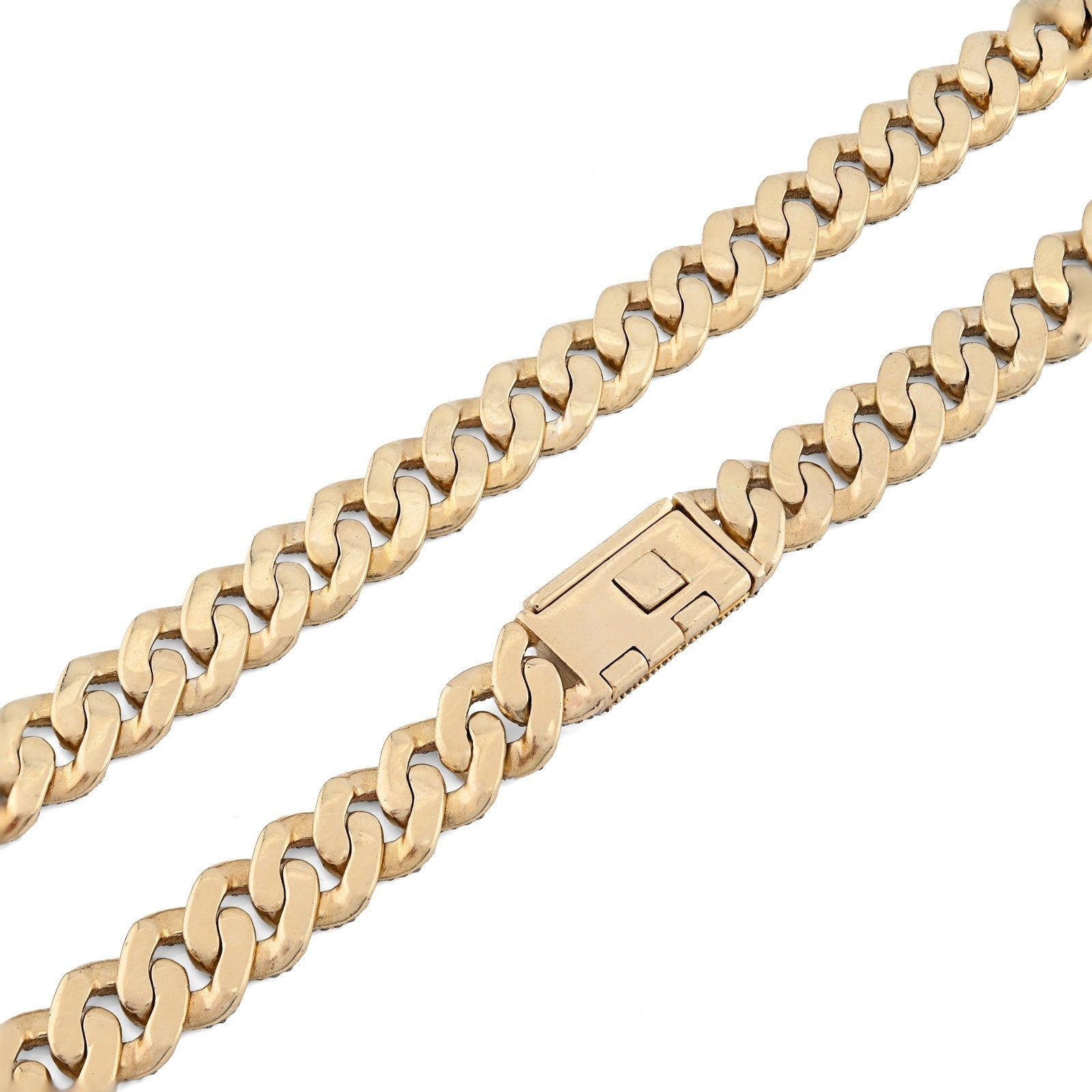 8MM 10k Yellow Gold 9.5CTW Natural Diamond 22In Cuban Link Chain 54.6gm Necklace - Elite Jewelers - Necklaces & Chains