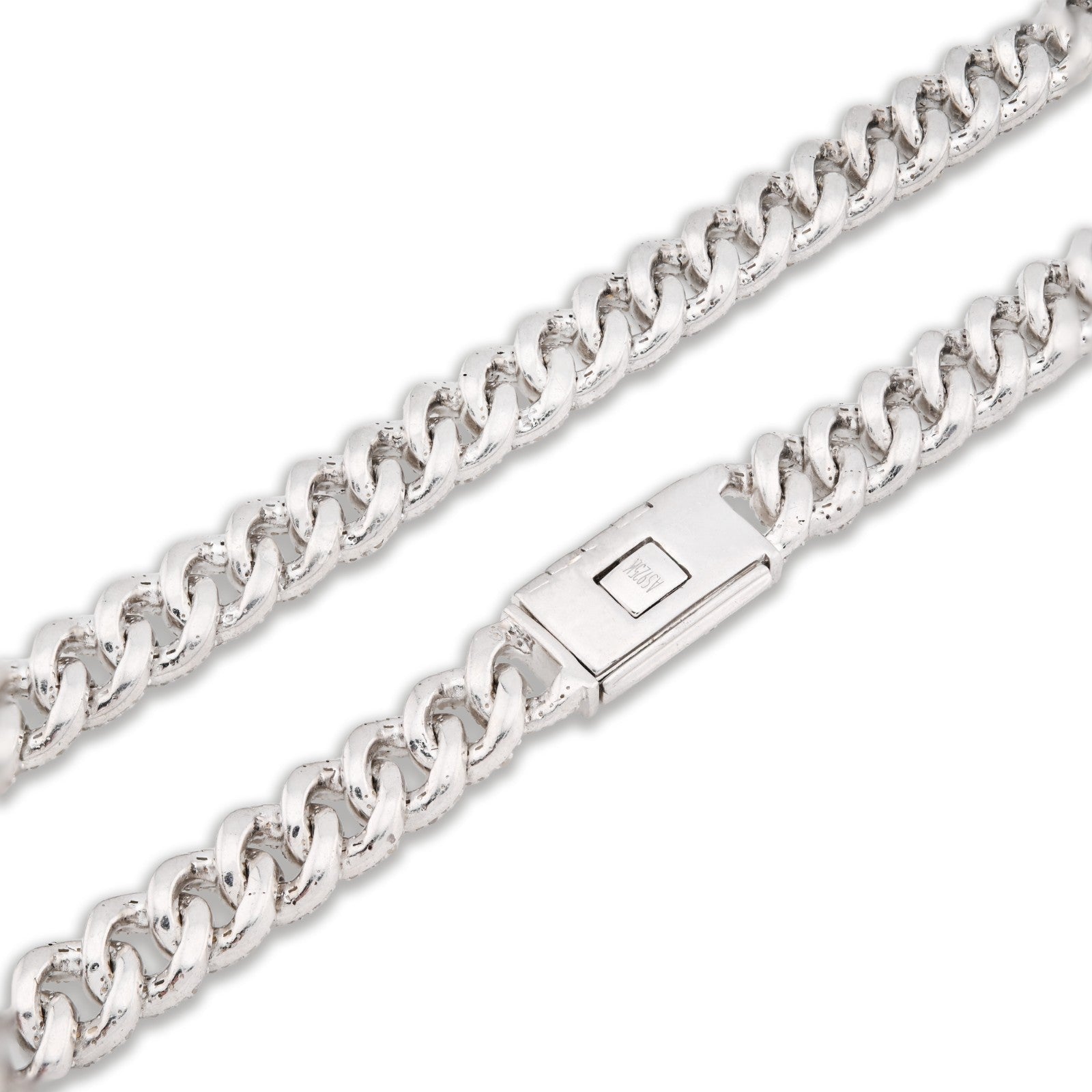 8MM 925 Silver 11.67CTW Pure Diamond 72.6gms Cuban Link ICED Chain 22In Necklace - Elite Jewelers - Necklaces & Chains