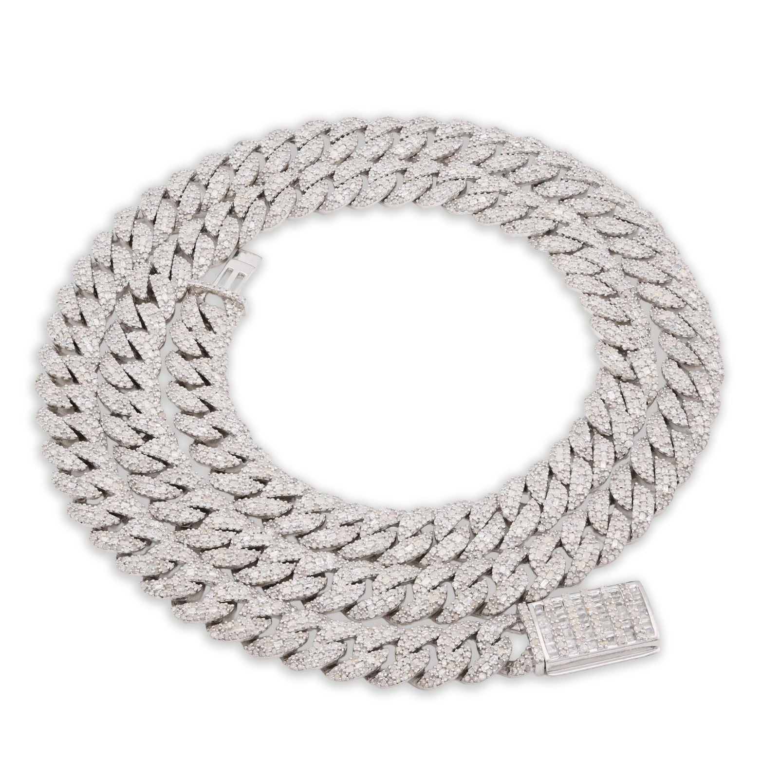 8MM 925 Silver 11.67CTW Pure Diamond 72.6gms Cuban Link ICED Chain 22In Necklace - Elite Jewelers - Necklaces & Chains