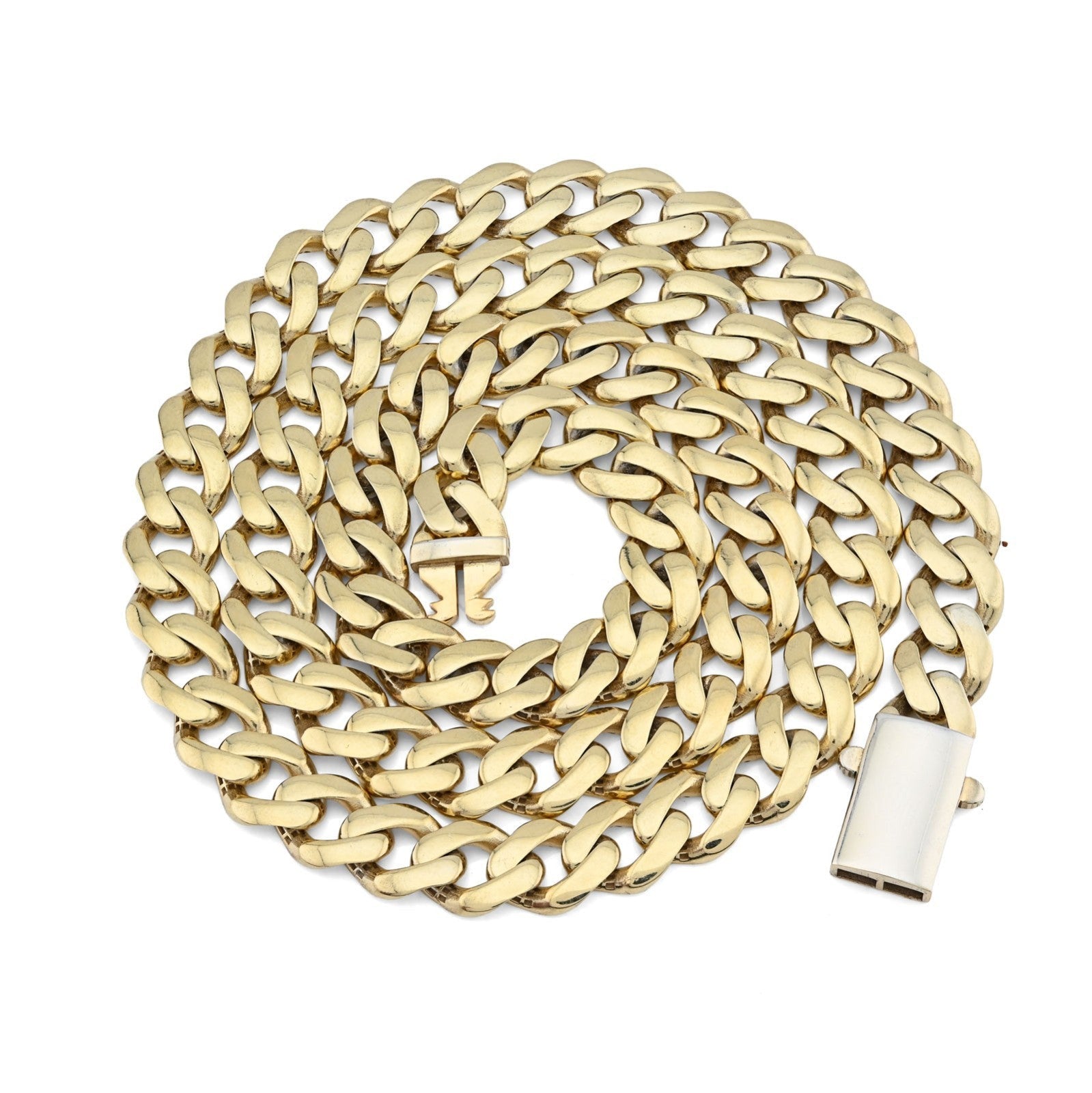 8MM Mens 30g 1/10th 10k Yellow Gold Bonded 925 Cuban Link Chain Necklace 22 Inch - Elite Jewelers - Necklaces & Chains