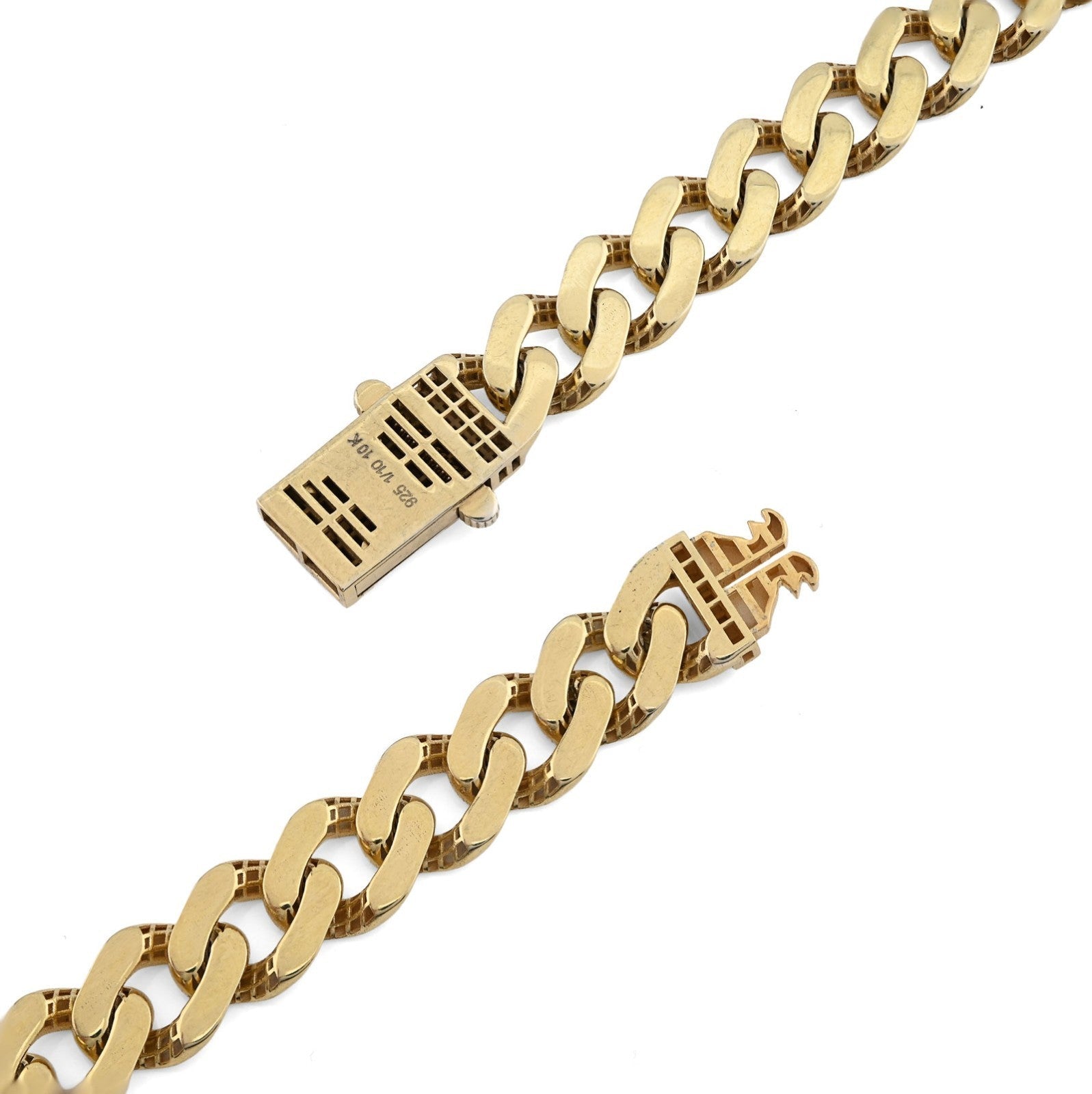 8MM Mens 30g 1/10th 10k Yellow Gold Bonded 925 Cuban Link Chain Necklace 22 Inch - Elite Jewelers - Necklaces & Chains