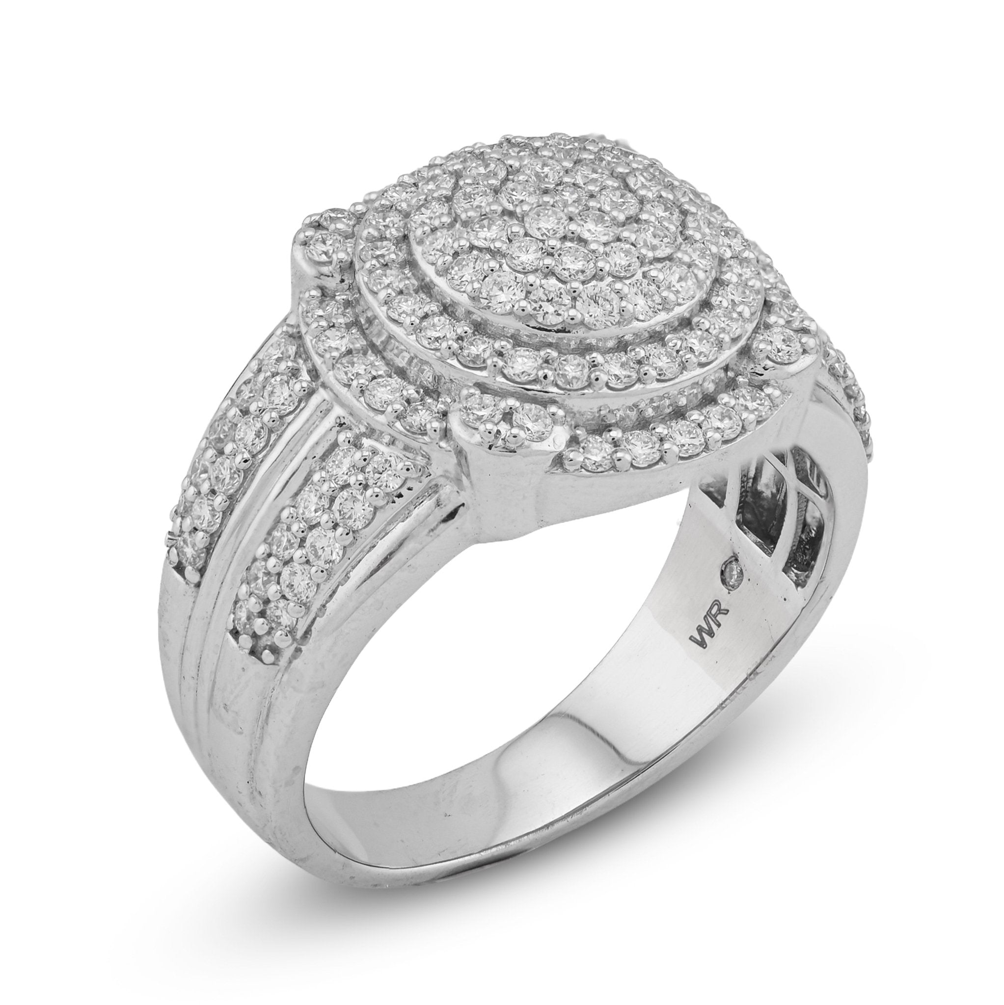 925 1.29CT Lab Grown Round Cluster Halo Men Round Pinky Ring - Elite Jewelers - Rings