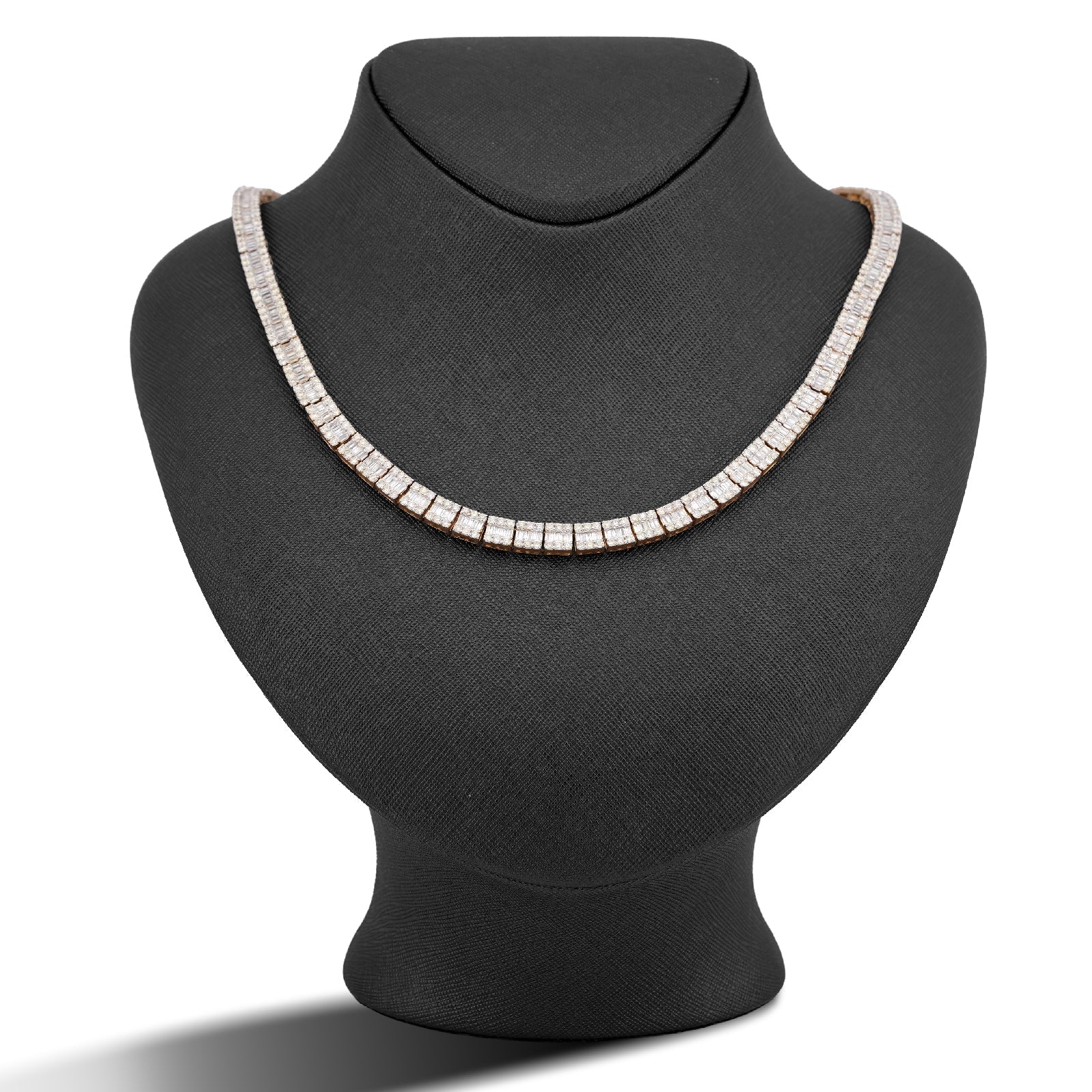 925 Rose/White 60.61CT Oval/Emerald/PRincess/Pear Solitaire Cross Lab Diamond Men Women Rosary Chain - Elite Jewelers-Necklaces