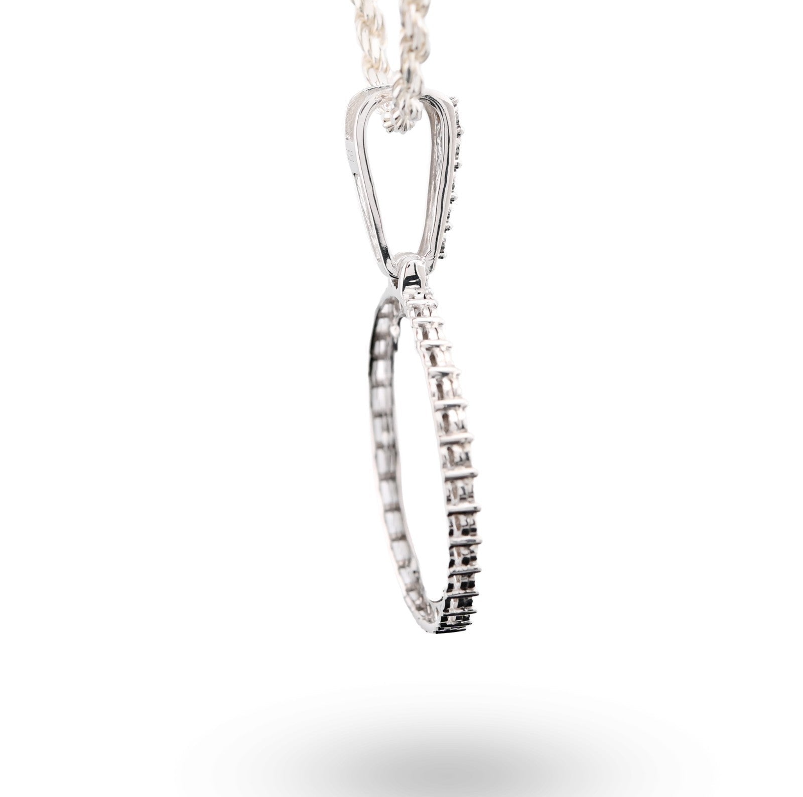 925 Silver 6.7gms 0.35 CTW Natural Diamond Circle Picture Pendant Memorial Charm - Elite Jewelers - Charms & Pendants