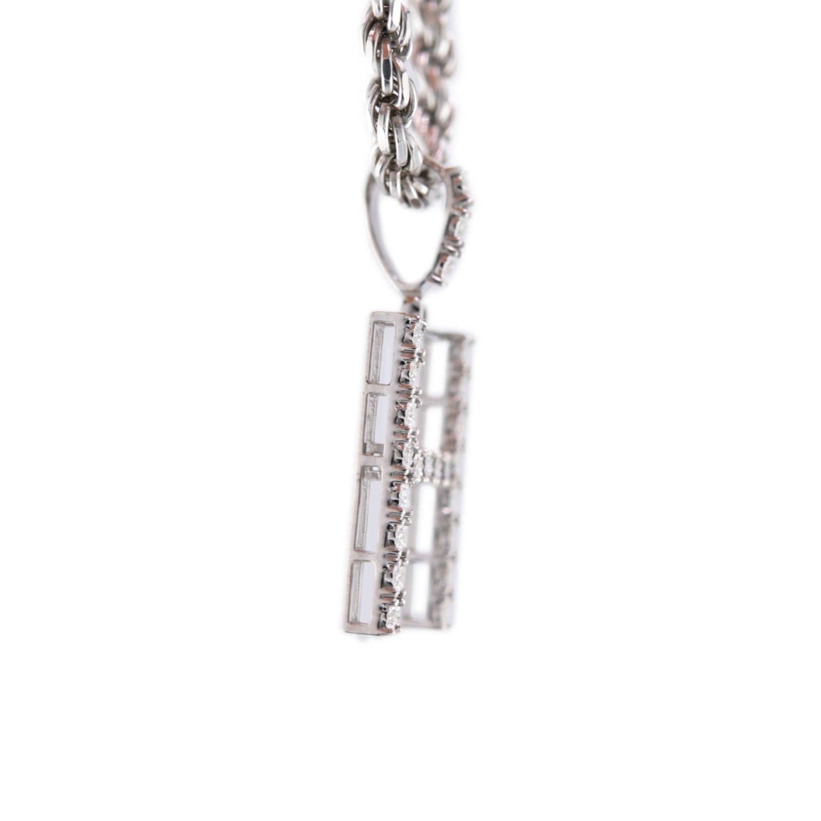 925 Silver Natural 0.15 CTW Diamond Initial Alphabet "H" Pendant 2g Unisex Charm - Elite Jewelers - Charms & Pendants