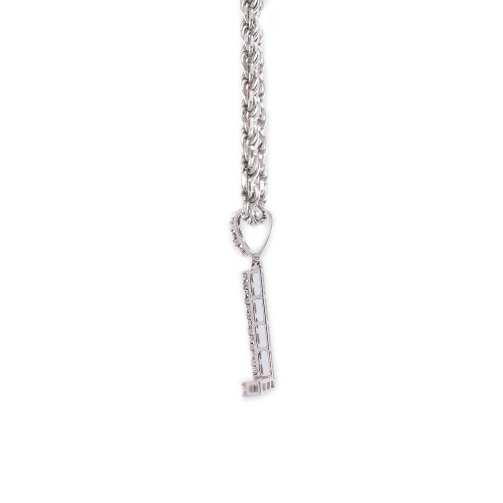925 Silver Natural 0.15 CTW Diamond Initial Alphabet "L" Pendant 2g Unisex Charm - Elite Jewelers - Charms & Pendants