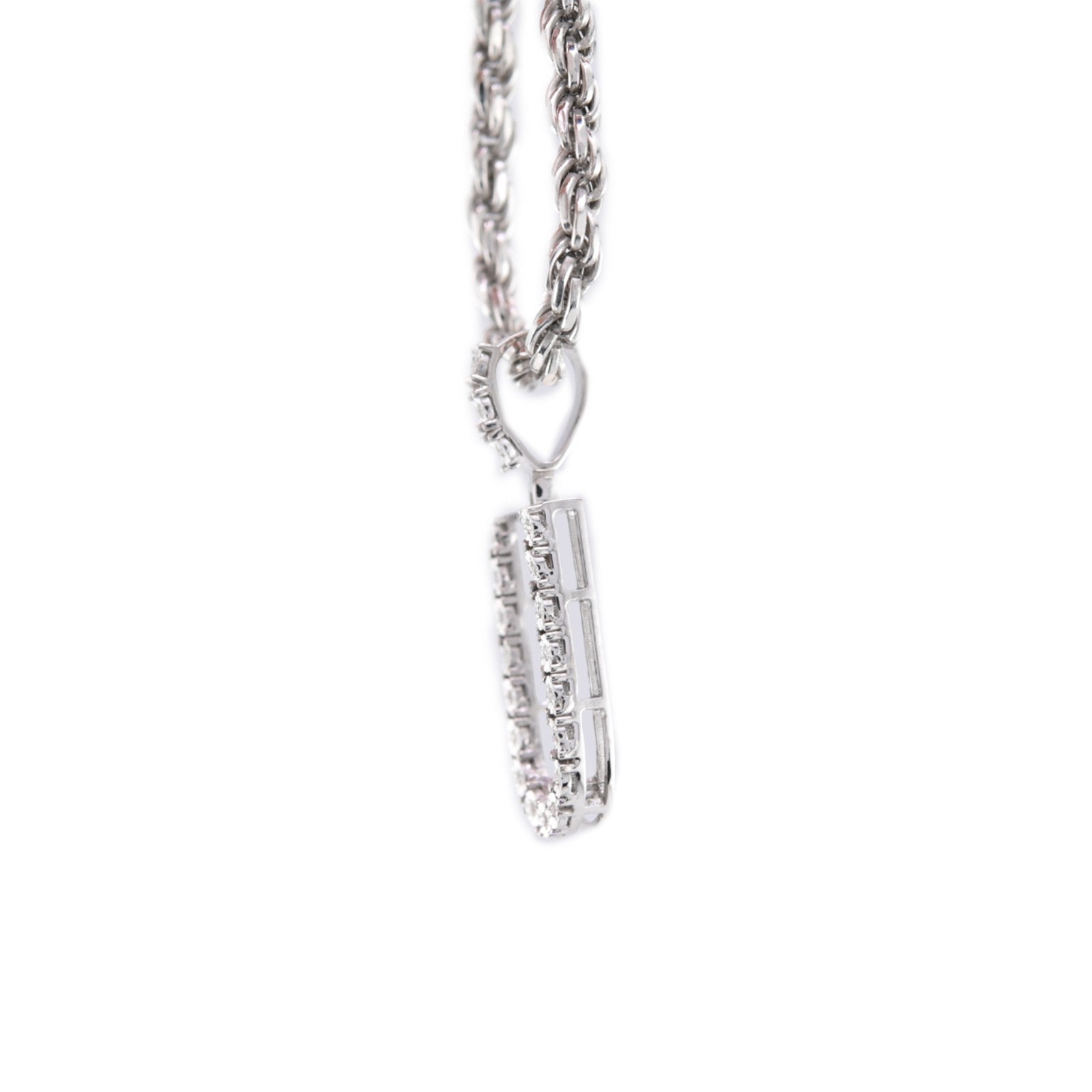 925 Silver Natural 0.15 CTW Diamond Initial Alphabet "U" Pendant 2g Unisex Charm - Elite Jewelers - Charms & Pendants