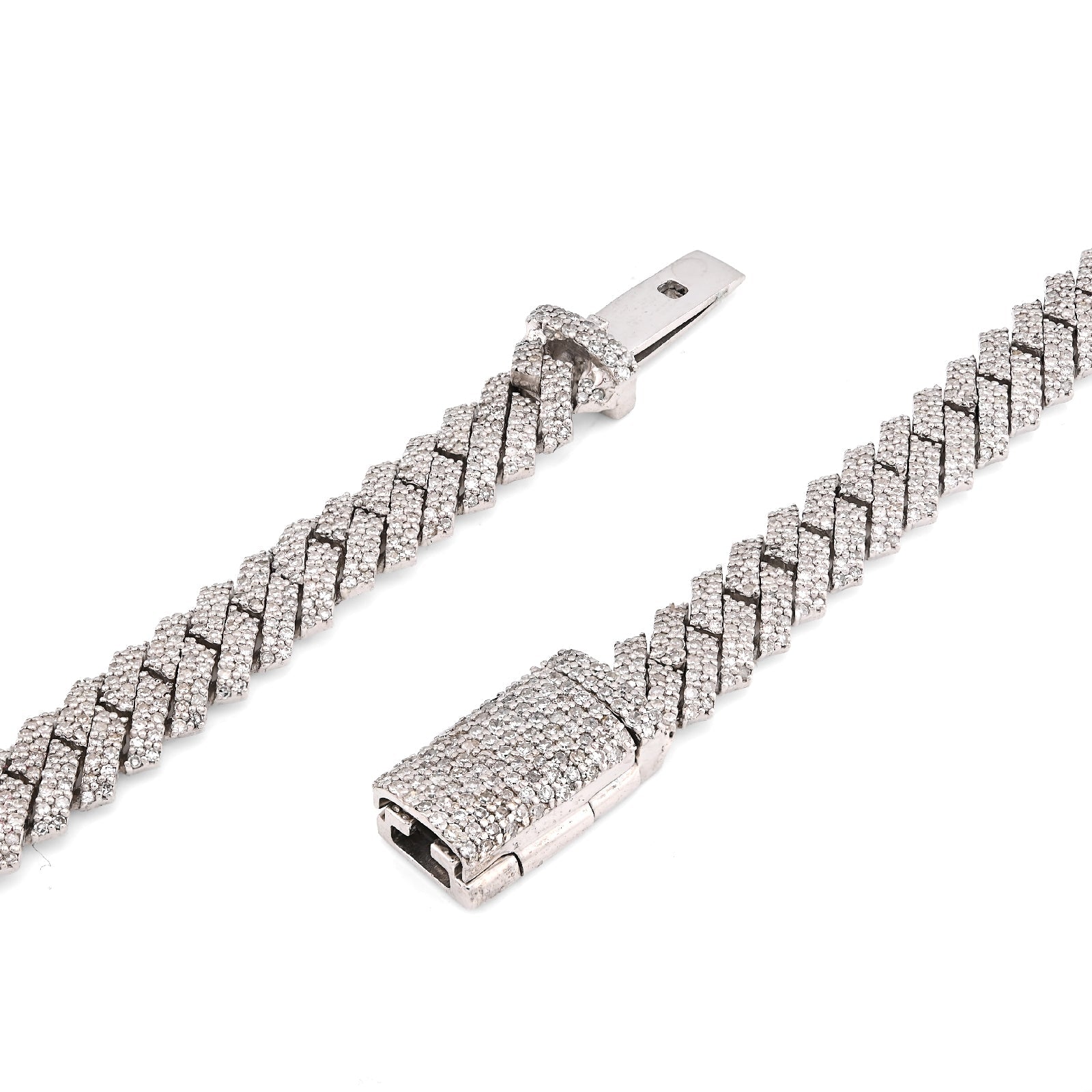 925 Snake Cuban Link 6MM Chain 7.7CT Natural Diamond 21" Men Women Necklace - Elite Jewelers - Necklaces