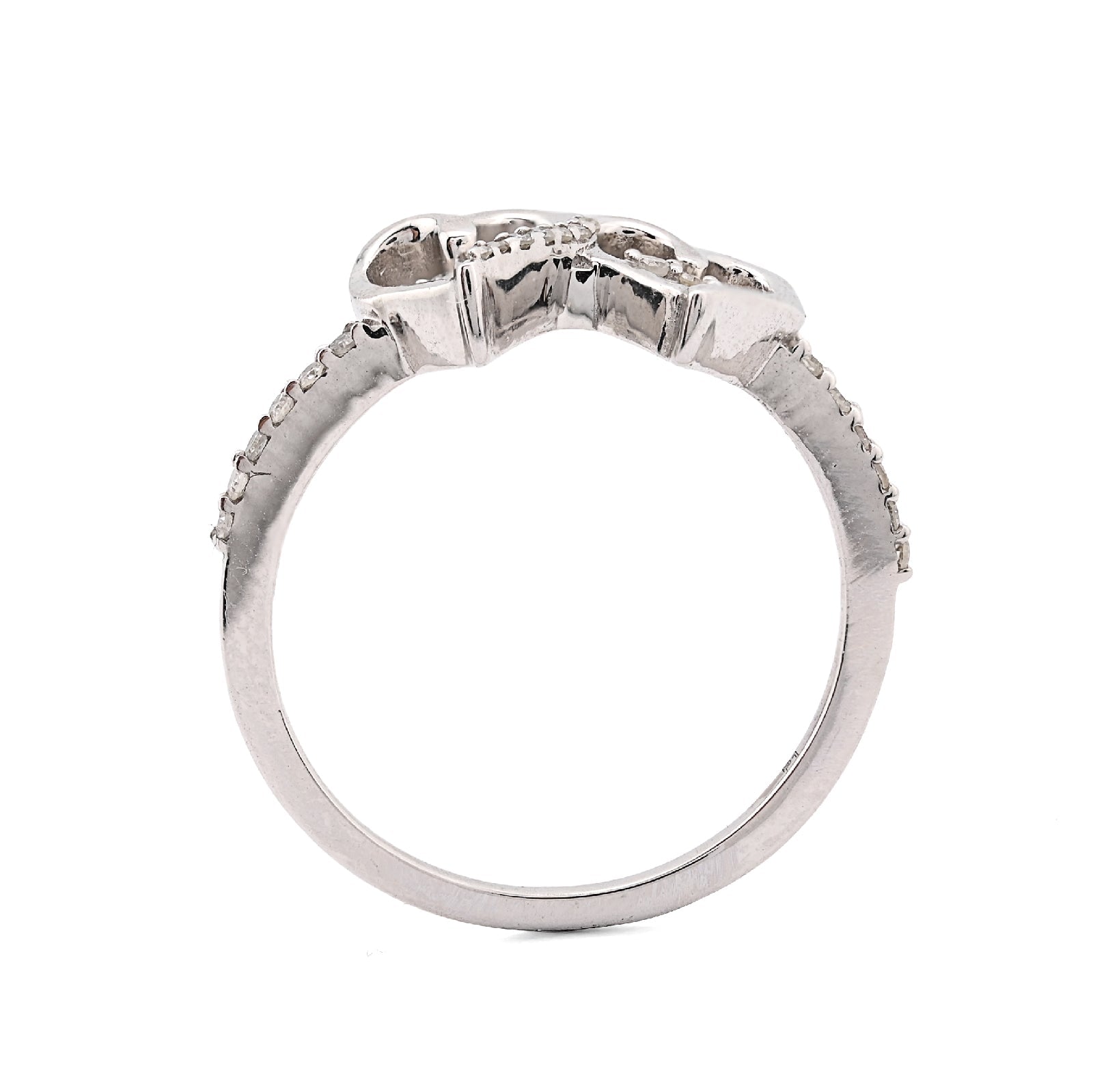 925 SS 0.125 CT Natural Diamond Dual Heart Women Beautiful Ring - Elite Jewelers - Rings