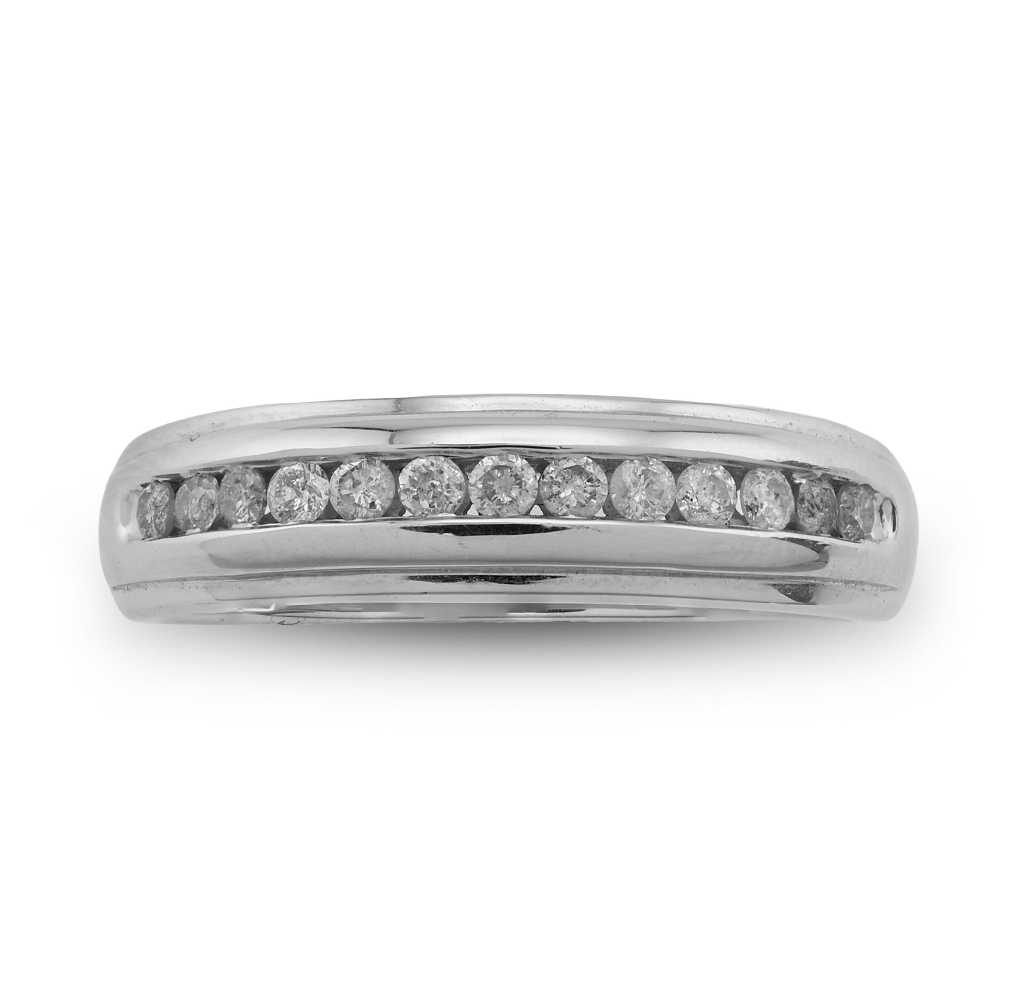 925 SS 0.33CT Natural Diamond Single Row Centre Men Band - Elite Jewelers - Rings