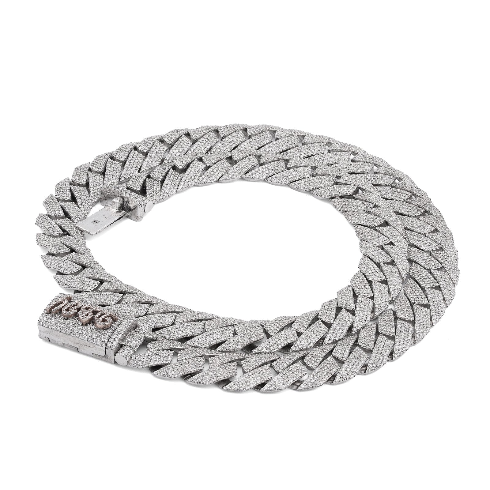 925 SS 15MM Natural Diamond 23CT Snake Cuban Link Chain 24" Men Necklace - Elite Jewelers-Necklaces