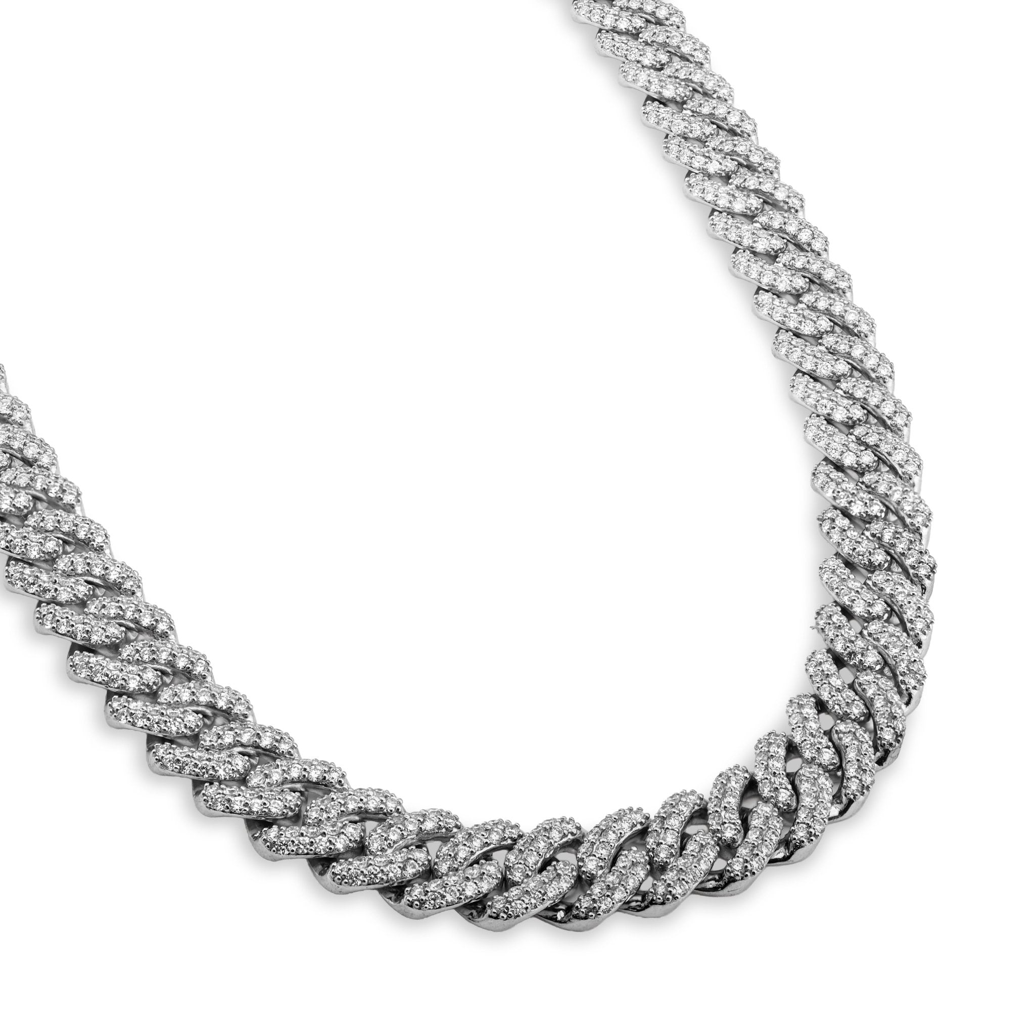 925 SS 20.61CT Lab Diamond 11MM Curb Cuban Link Chain 21" Men Necklace - Elite Jewelers - Necklaces