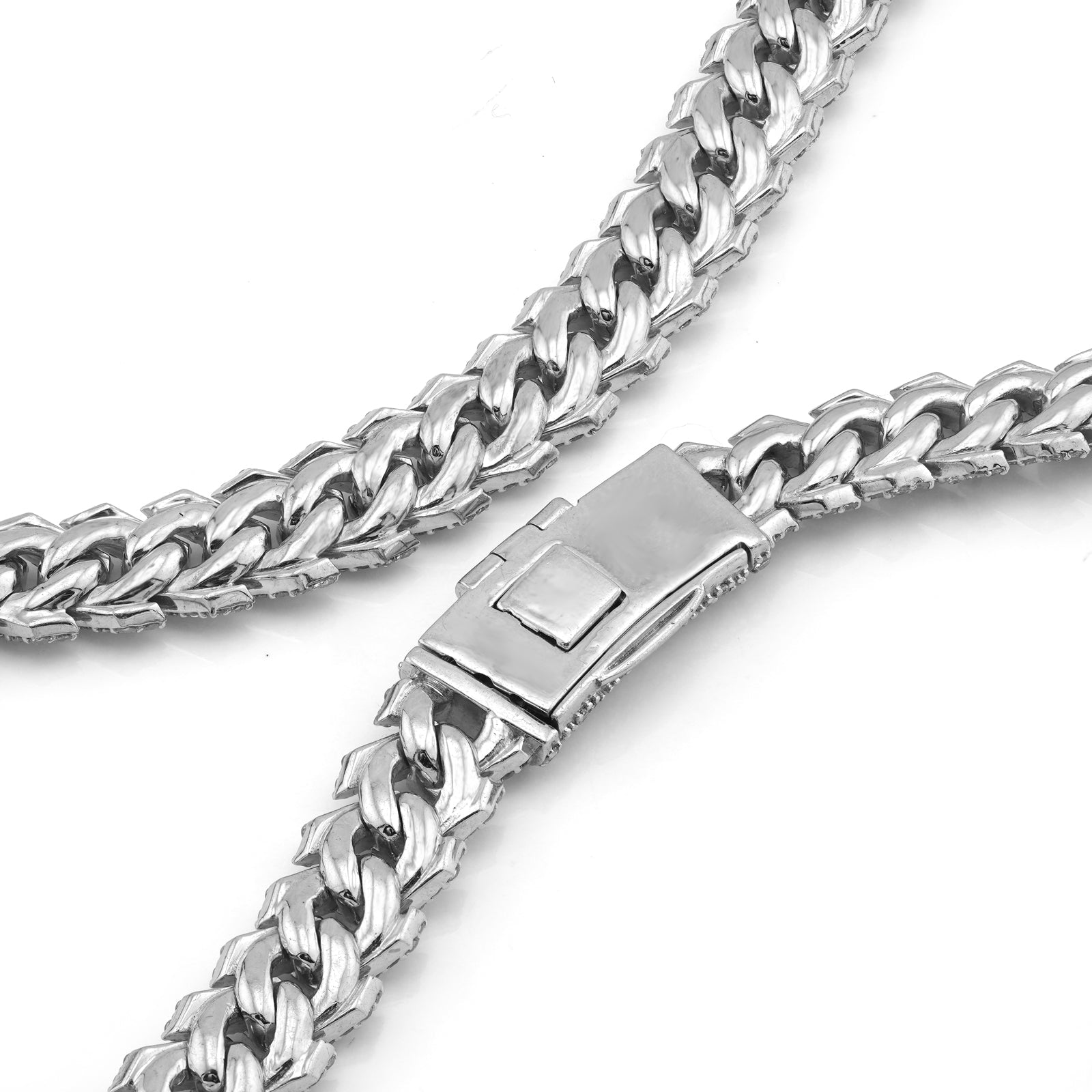 925 SS 22.85CT Lab Diamond 10MM Snake Cuban Link Chain 10MM 22" - Elite Jewelers-Necklaces