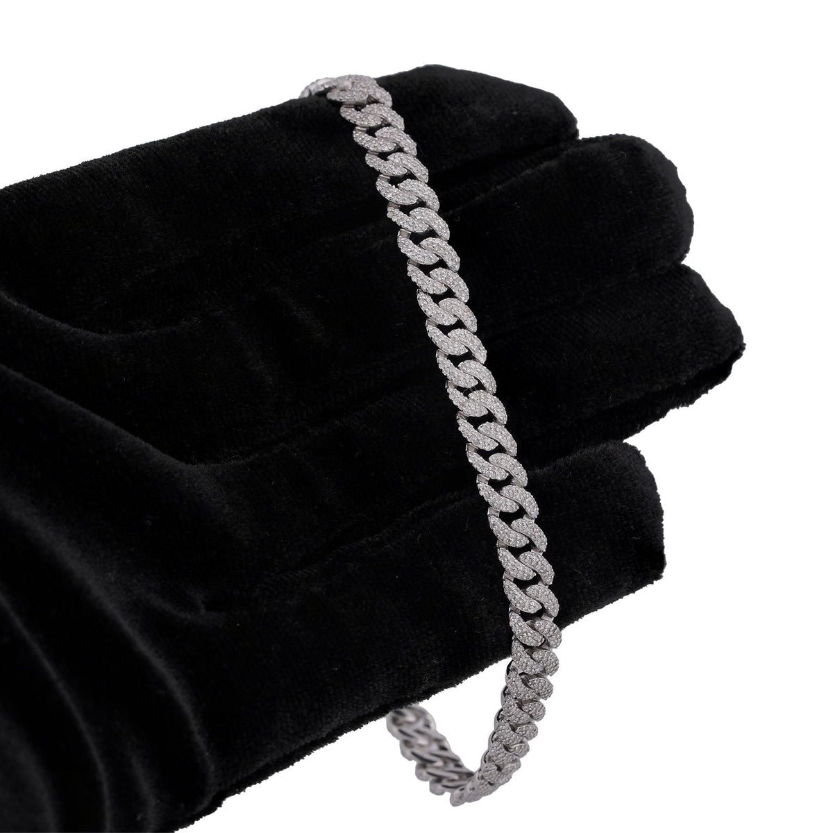 925 SS 2.625CT Natural Diamond Cuban Link 6MM 8" Men Women Bracelet - Elite Jewelers-Bracelets