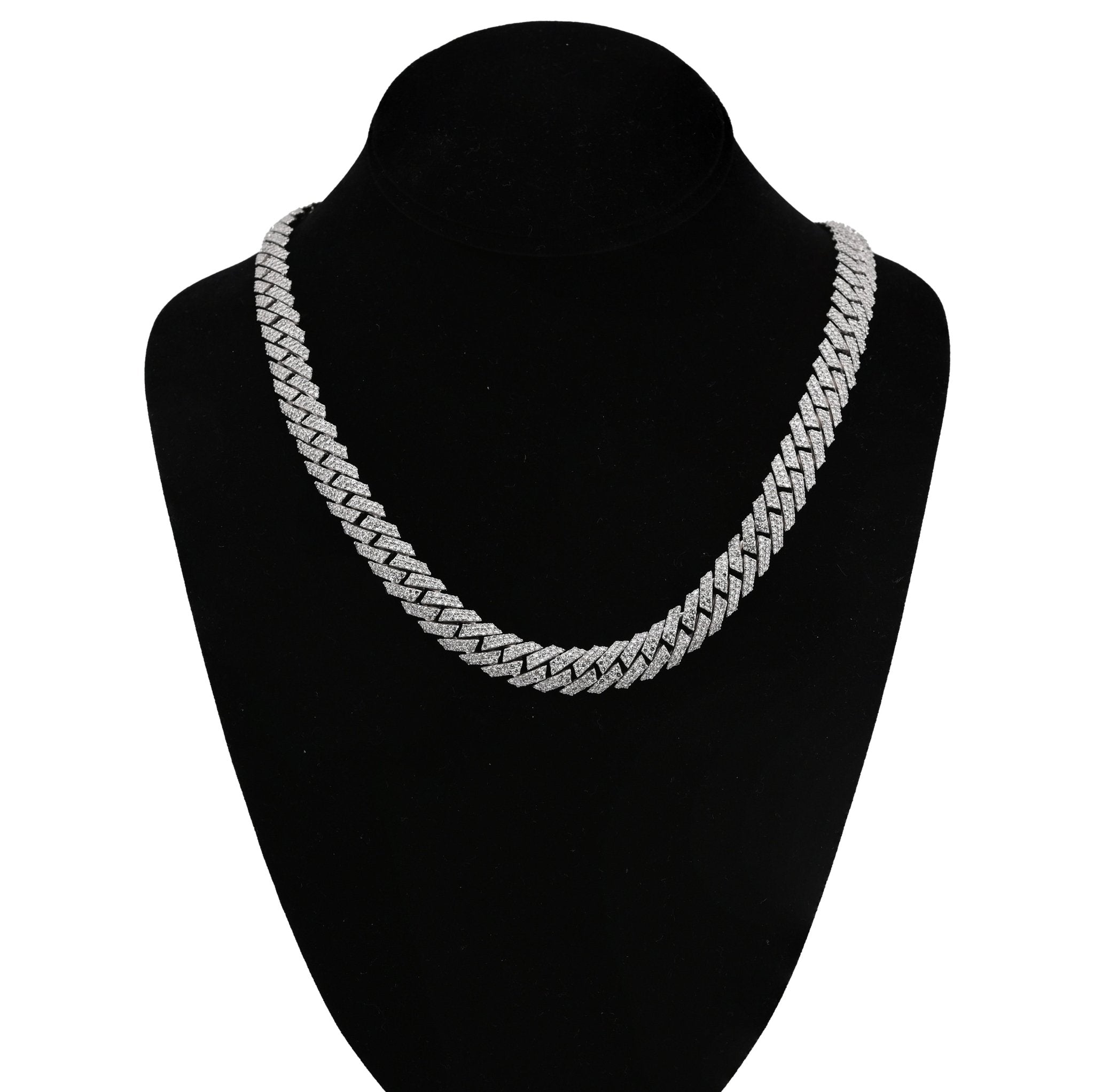 925 SS 26.45CT Lab Diamond 11MM Snake Cuban Link Men Chain 21" Necklace - Elite Jewelers - Necklaces