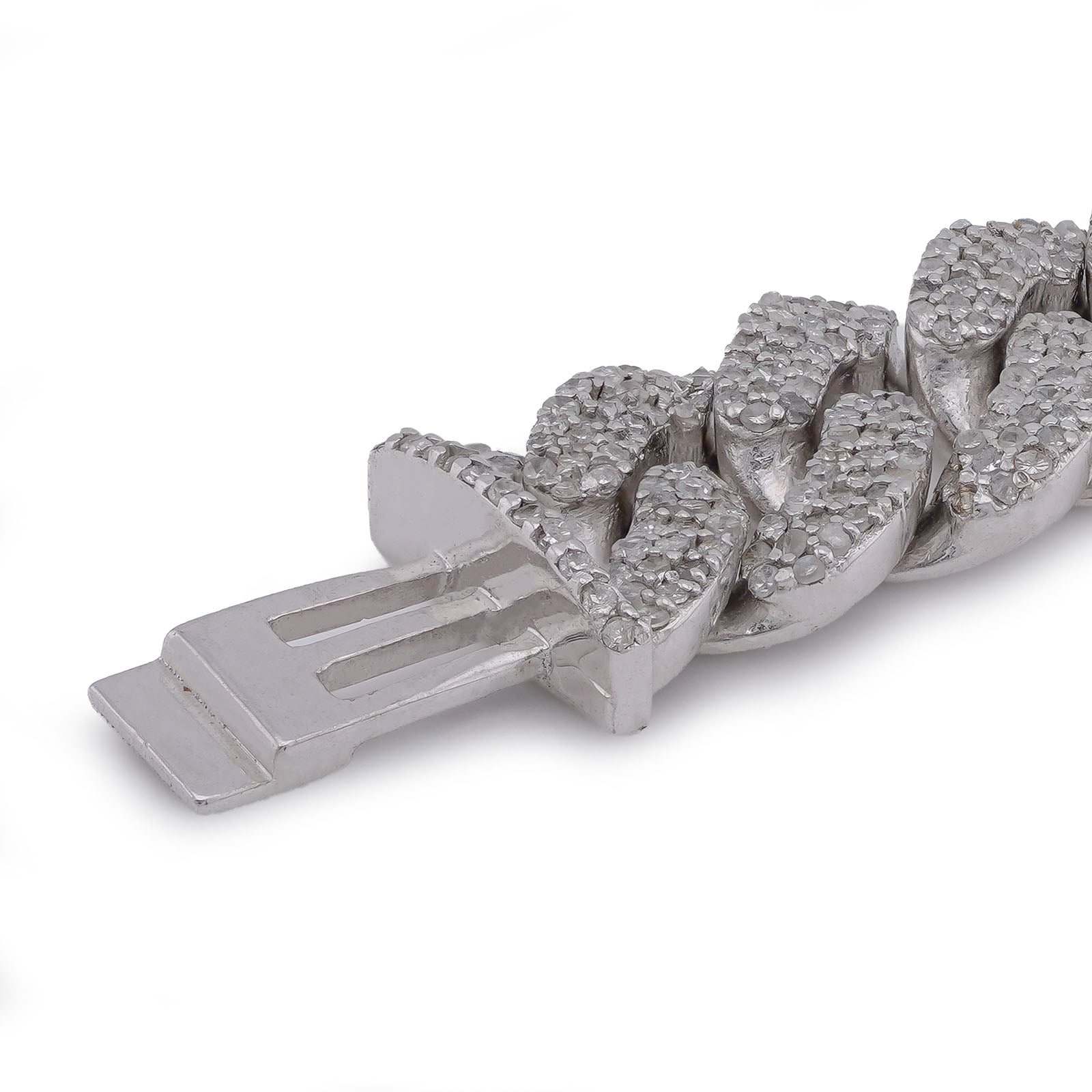925 SS 3.625CT Natural Diamond 8MM Round Cuban Link Men Women 8" Bracelet - Elite Jewelers-Bracelets