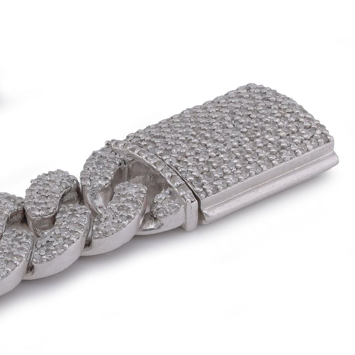 925 SS 3.625CT Natural Diamond 8MM Round Cuban Link Men Women 8" Bracelet - Elite Jewelers-Bracelets
