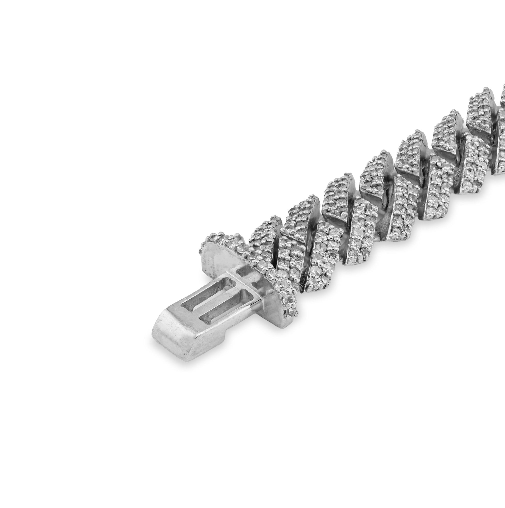925 SS 3.83CT Snake Cuban Link 8.5MM Natural Diamond Men 8" Bracelet - Elite Jewelers - Bracelets