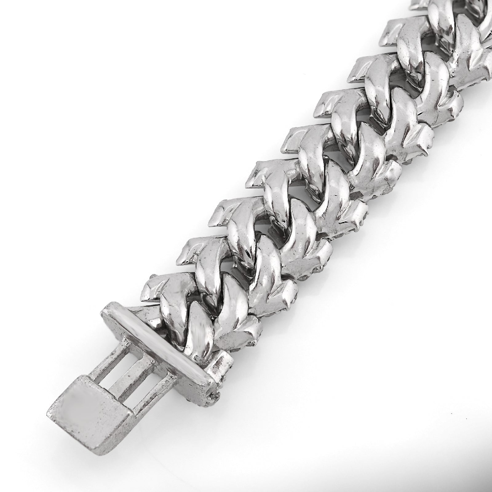 925 SS 4.28CT Natural Diamond Snake Cuban Link 8MM Mens 8" Bracelet 23.5g - Elite Jewelers - Bracelets