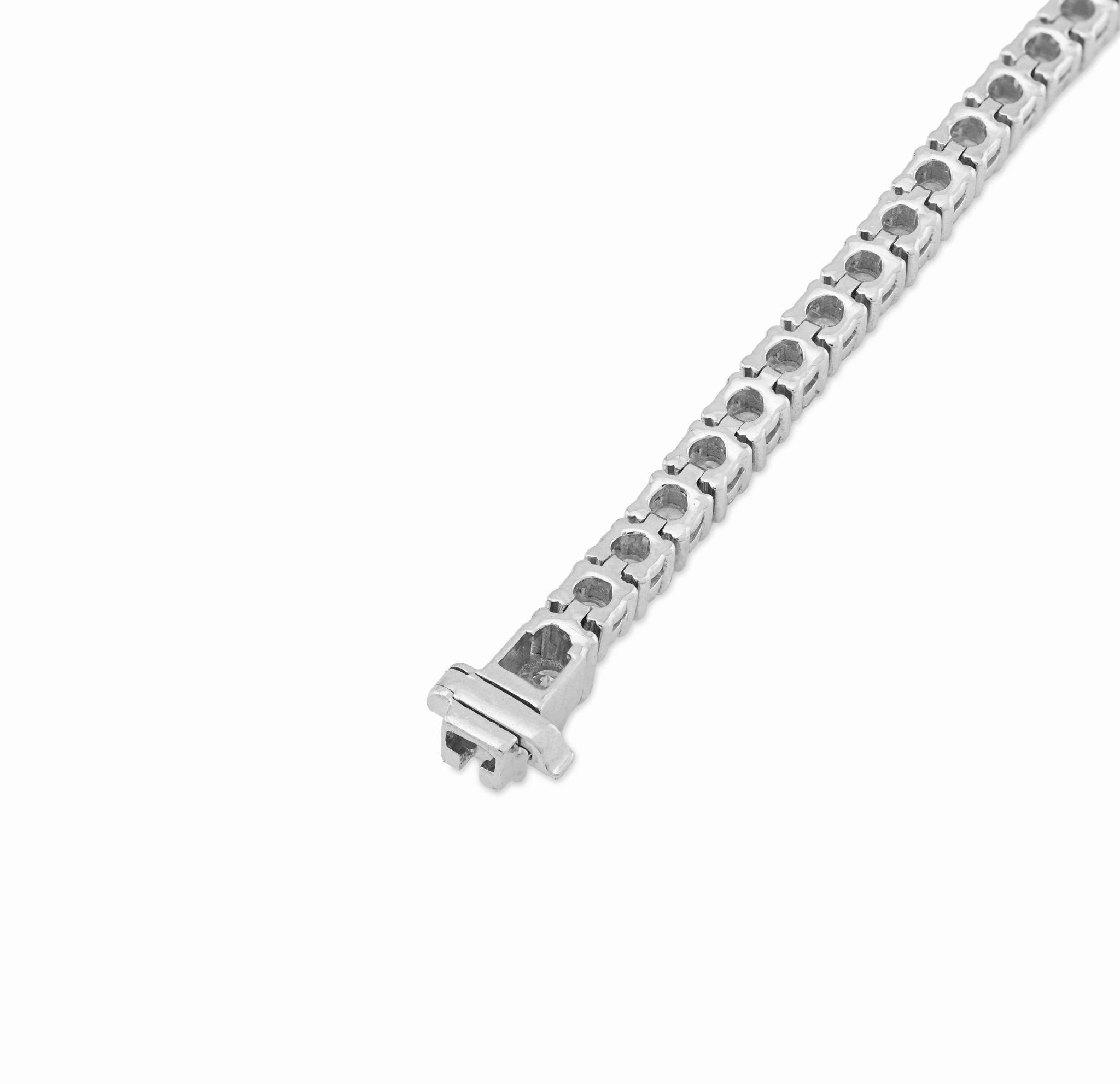 925 SS 5CT Lab Diamond 7.25" 8 pointer Round 3MM 8.8g Men Women Tennis Bracelet - Elite Jewelers - Bracelets