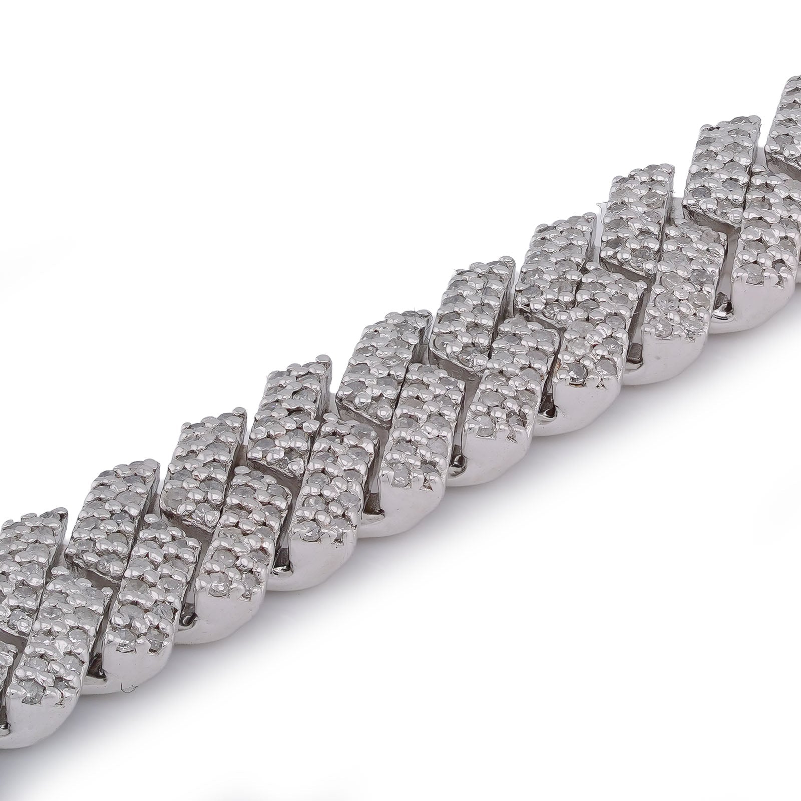 925 SS 5CT Natural Diamond 8MM Snake Cuban 8" Men Women Bracelet - Elite Jewelers-Bracelets