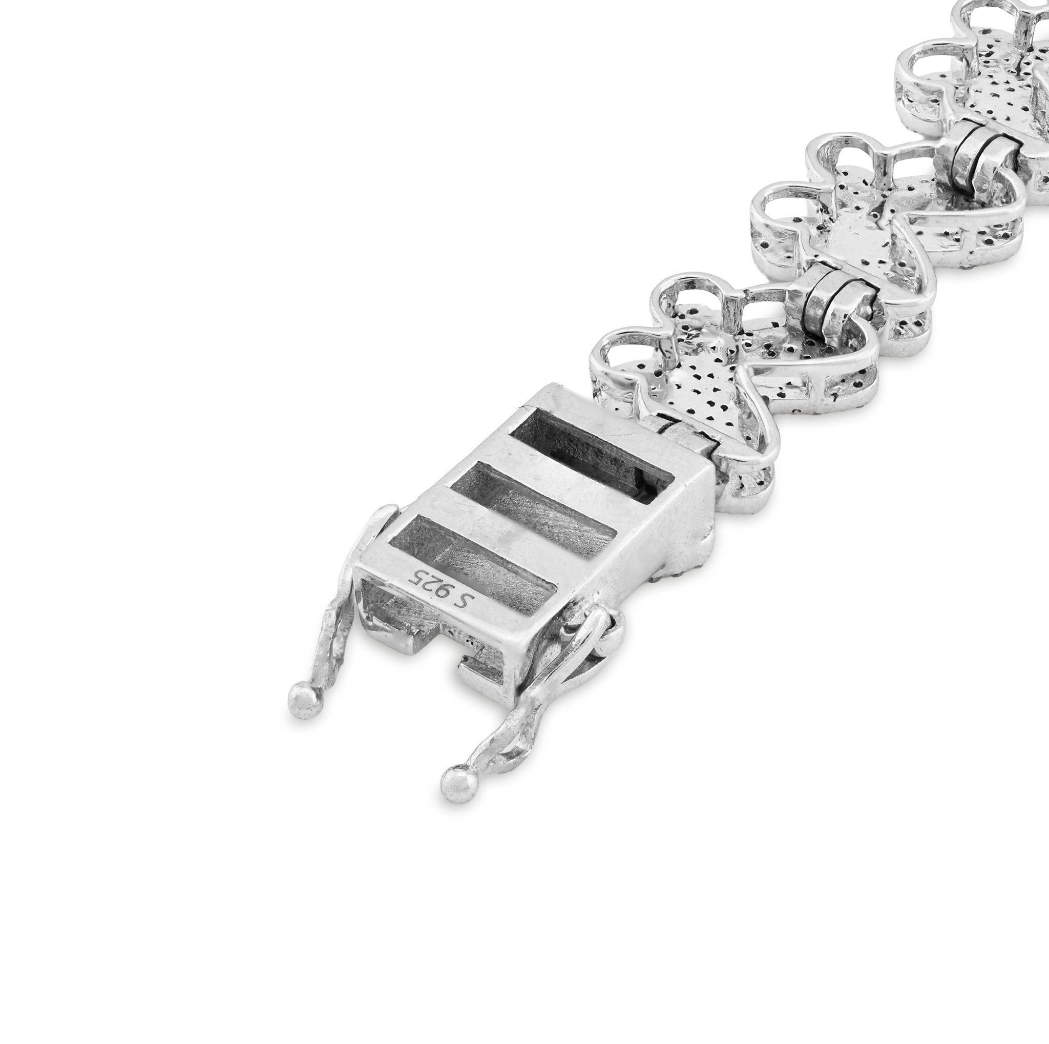 925 SS 5CT natural Diamond Butterfly link 9MM 8" Women Tennis Bracelet 17.2g - Elite Jewelers - Bracelets