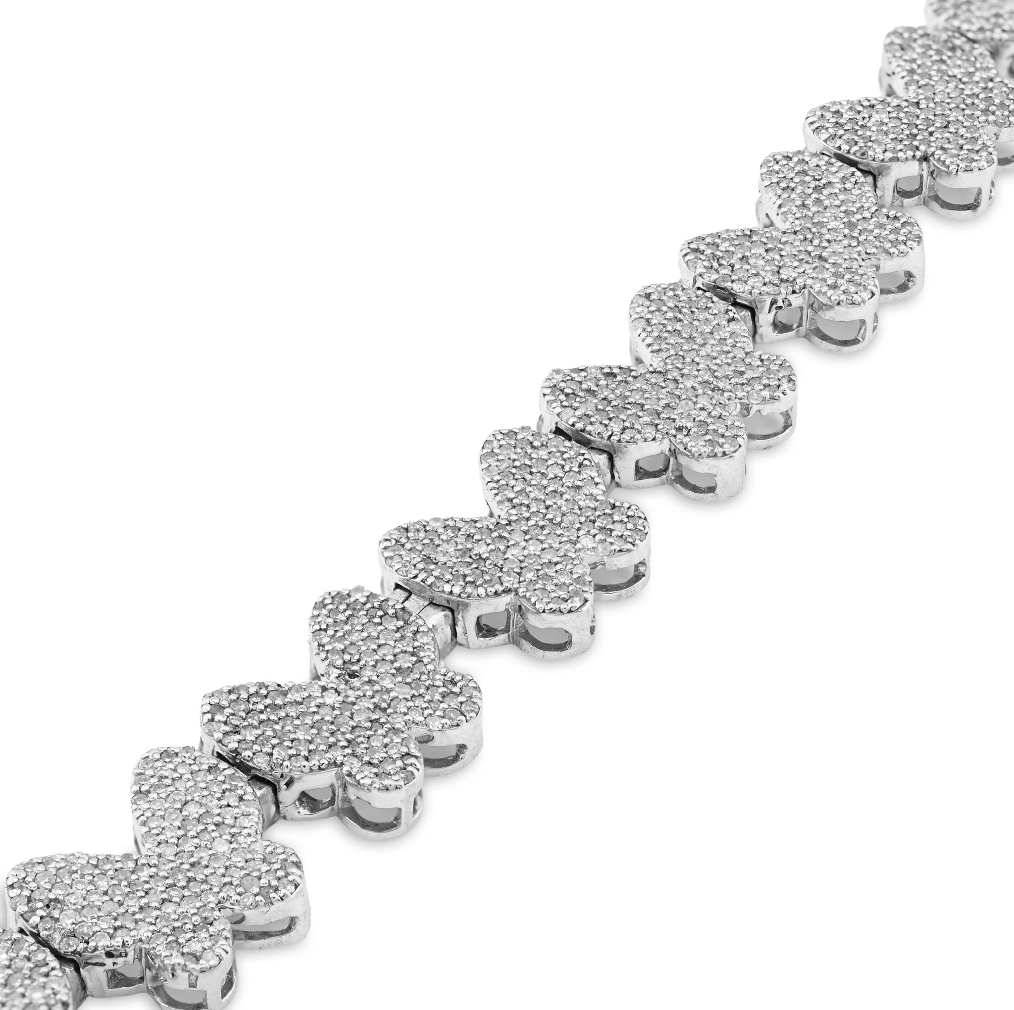925 SS 5CT natural Diamond Butterfly link 9MM 8" Women Tennis Bracelet 17.2g - Elite Jewelers - Bracelets