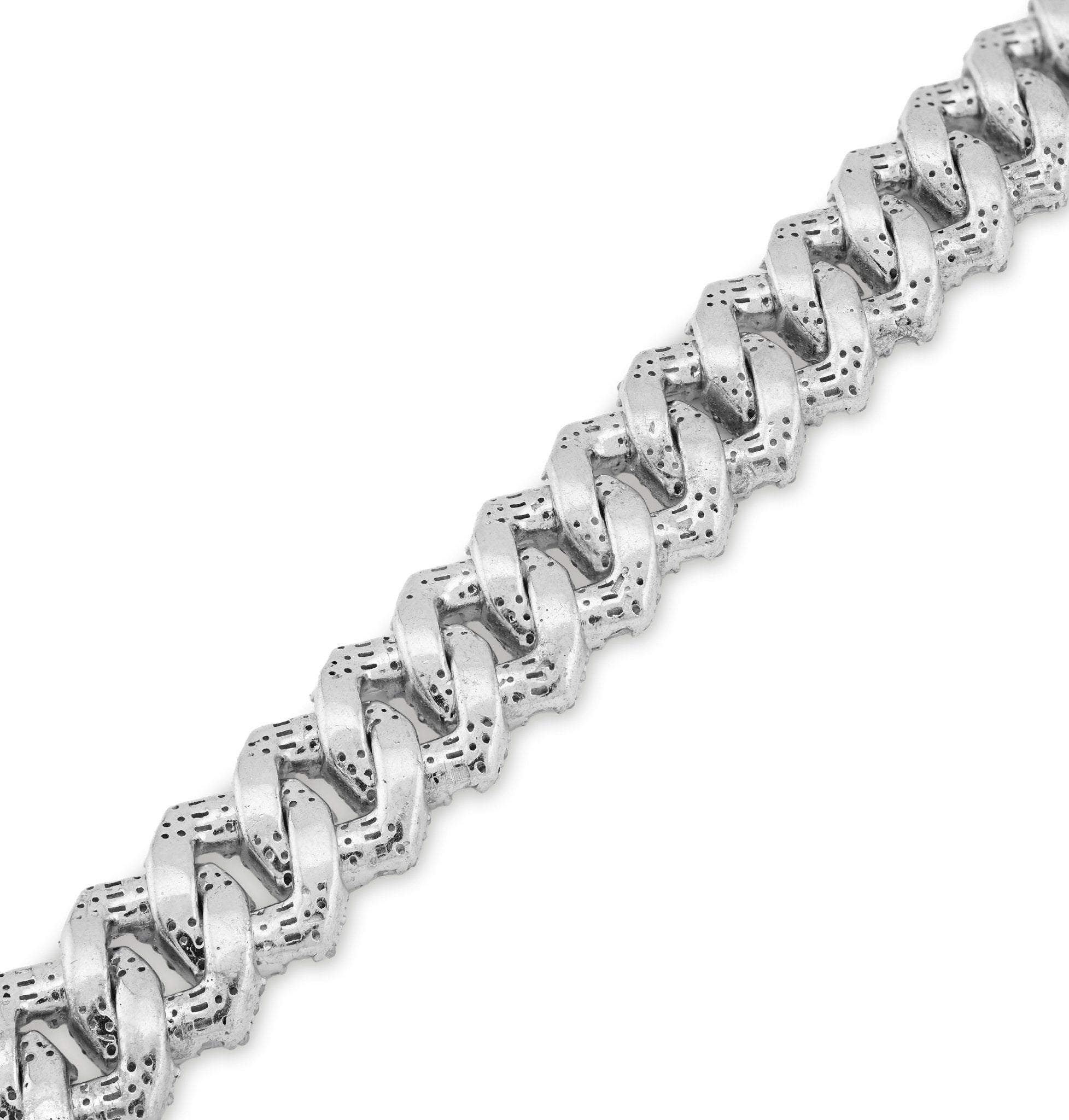 925 SS 6.19 CT Natural Diamond Round/Baguette 10MM Flat Cuban Link Bracelet 8" Men 29.6g - Elite Jewelers - Bracelets
