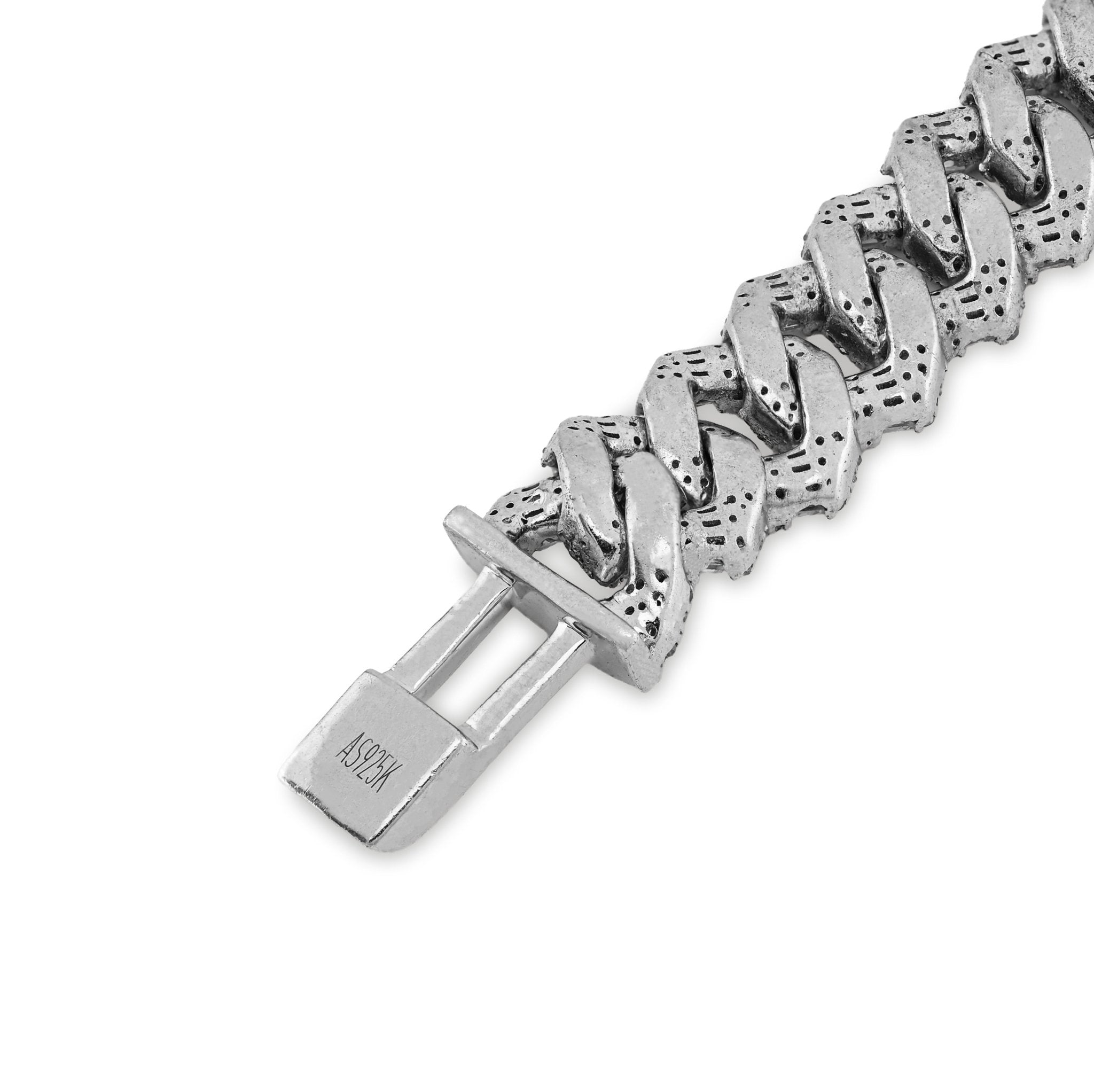925 SS 6.19 CT Natural Diamond Round/Baguette 10MM Flat Cuban Link Bracelet 8" Men 29.6g - Elite Jewelers - Bracelets