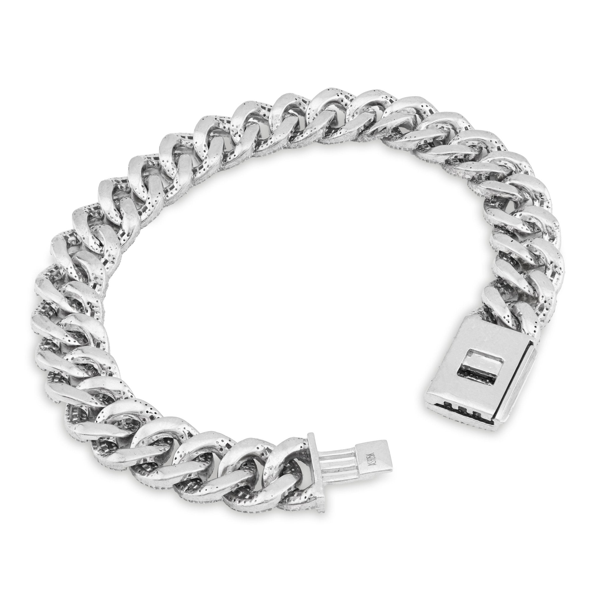 925 SS 6.31CT Natural Diamond Cuban Link 11MM 8" Men Women 38.4g Bracelet - Elite Jewelers - Bracelets