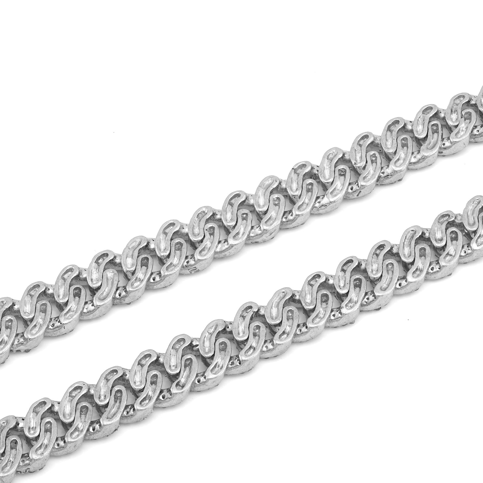 925 SS 8.10CT Natural Diamond 7MM Round Cuban Chain 22" Men Women Necklace - Elite Jewelers-Necklaces