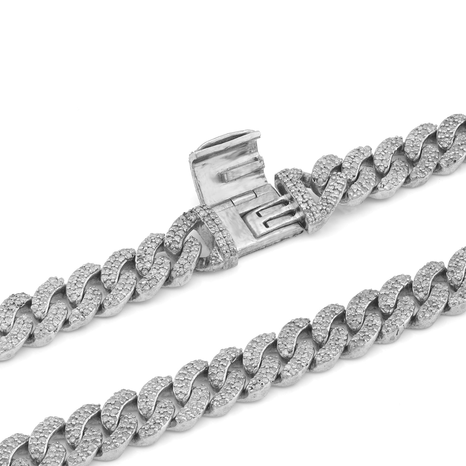 925 SS 8.10CT Natural Diamond 7MM Round Cuban Chain 22" Men Women Necklace - Elite Jewelers-Necklaces