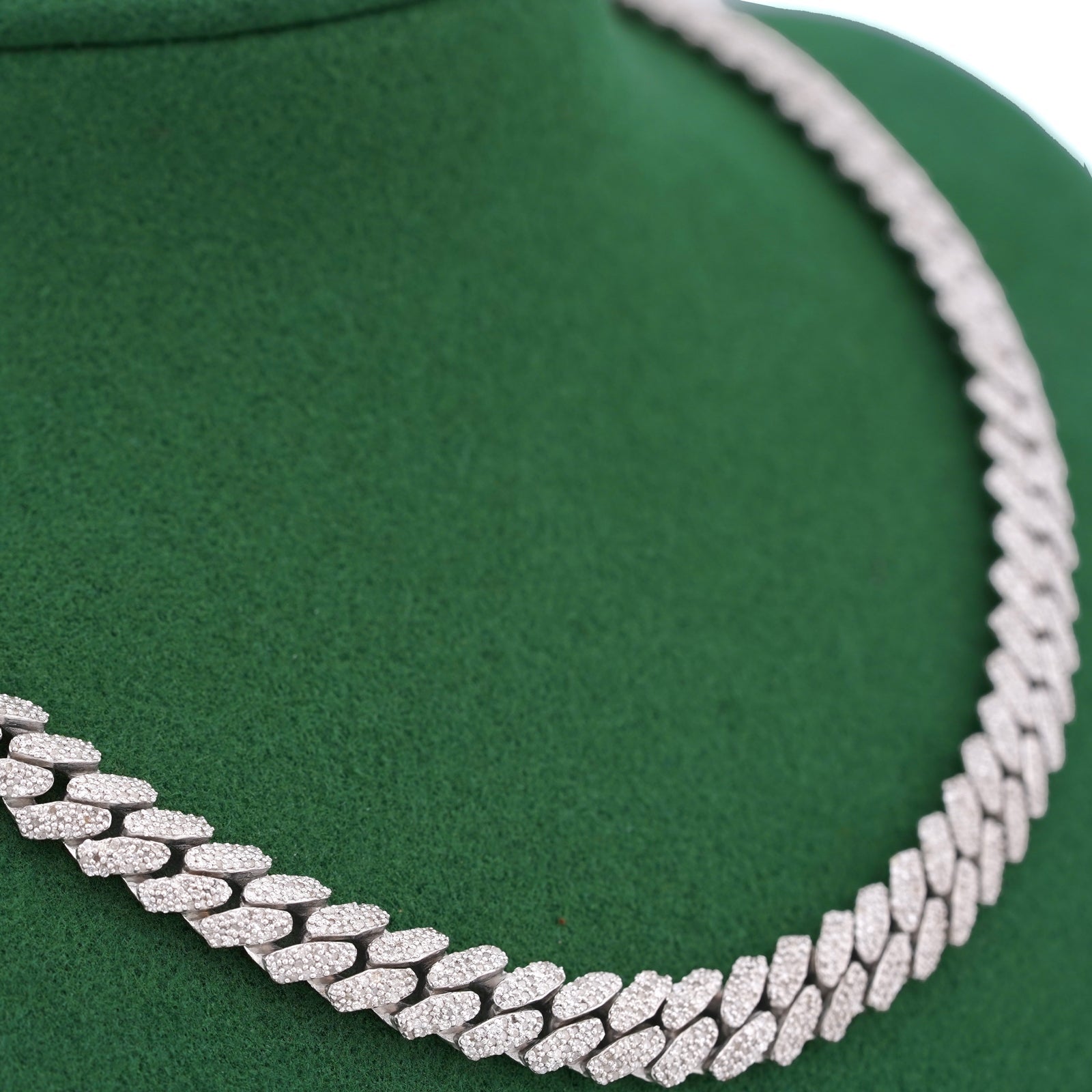 925 SS 8MM Cuban Link 8.125CT Natural Diamond 22" Chain Men Womene Necklace - Elite Jewelers-Necklaces
