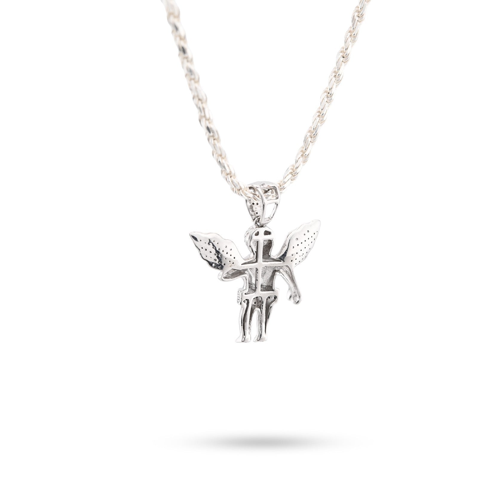 925 Sterling Silver 0.25CTW Natural Diamond Angel Cherub Pendant 4.6gms Charm - Elite Jewelers - Charms & Pendants