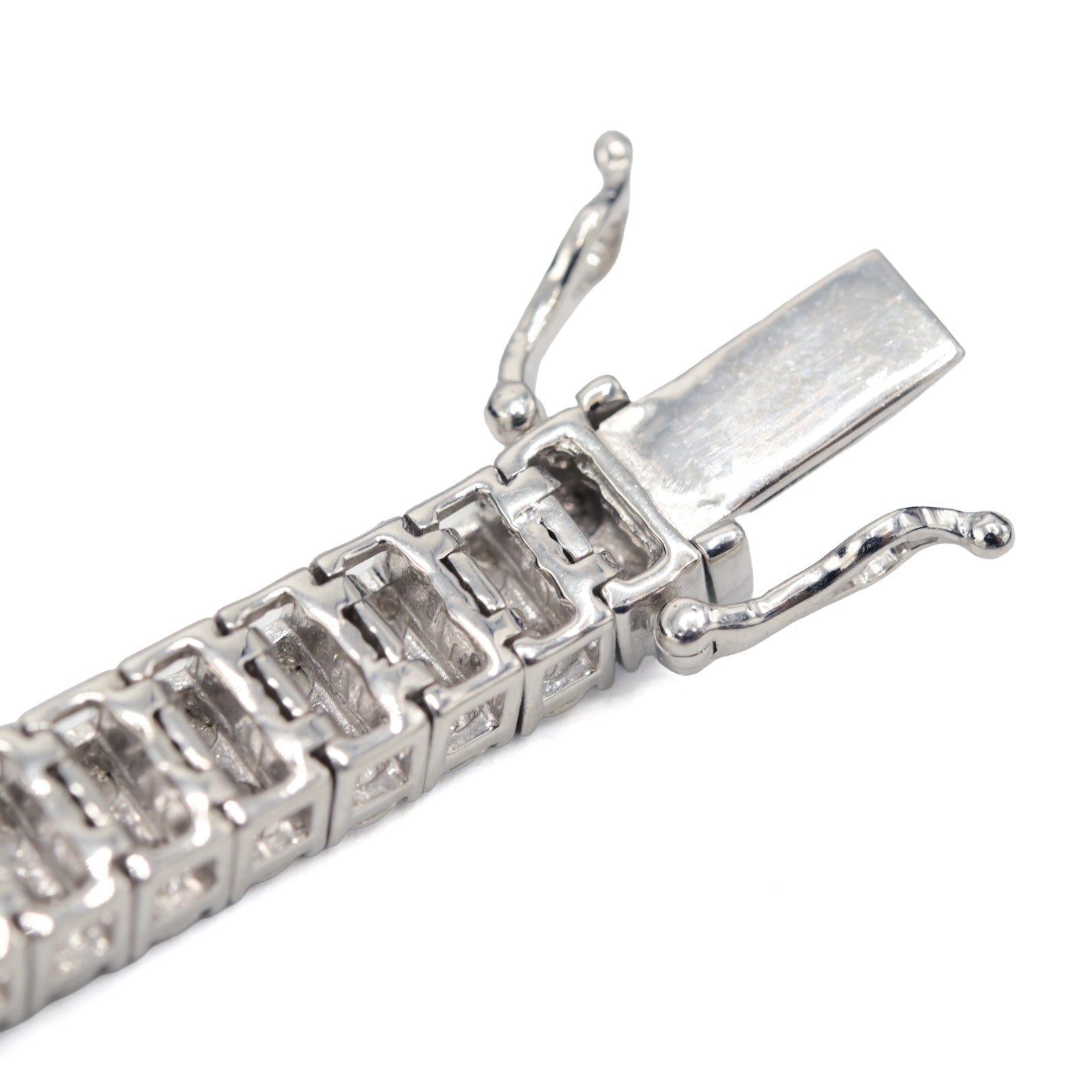 925 Sterling Silver Men 0.24CTW 2 Row Diamond Tennis Bracelet 26.7g 8In Armlet - Elite Jewelers - Bracelets