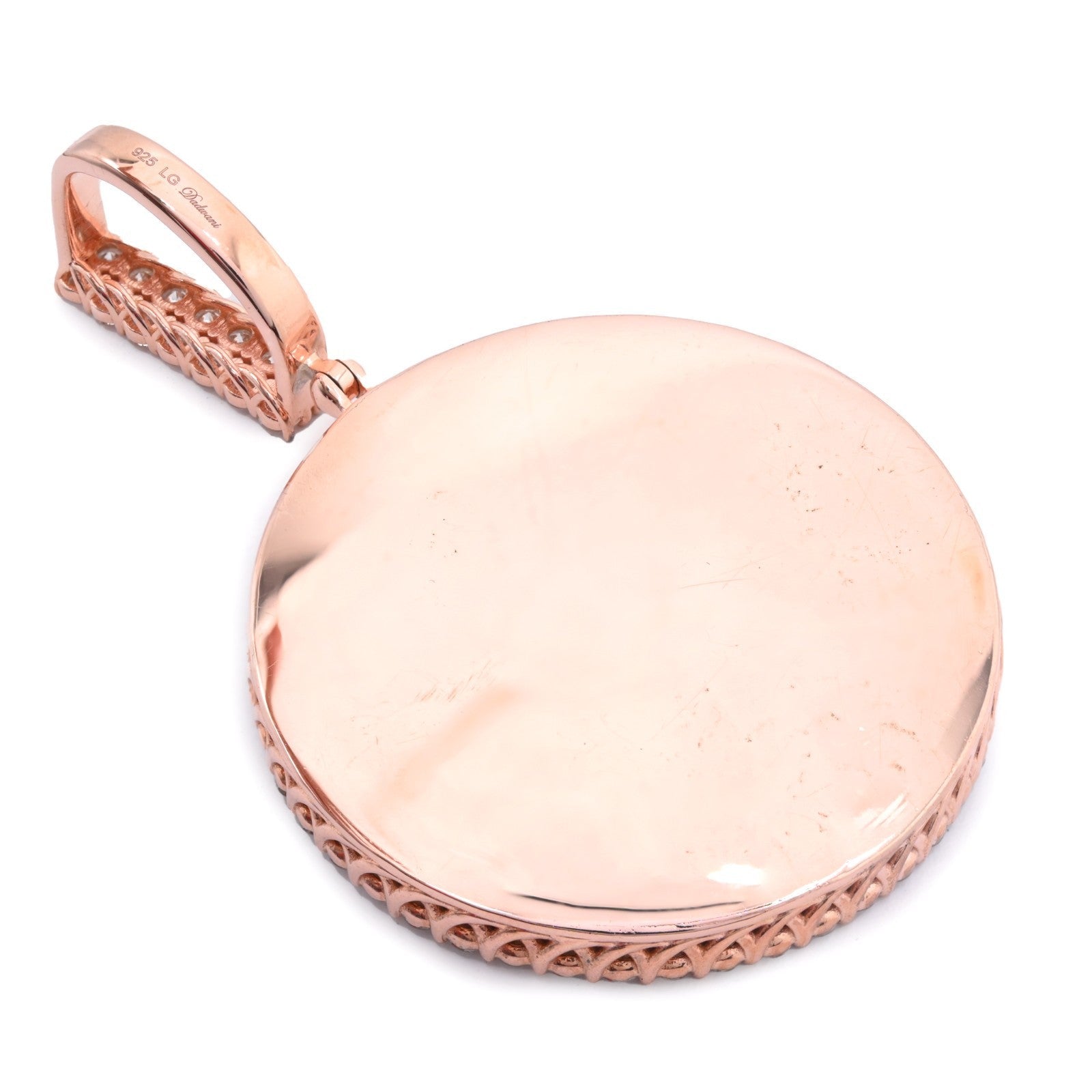 925 Sterling Silver Rose Gold Plate 4.2CTW Lab Grown Diamond Picture 21.4g Charm - Elite Jewelers - Charms & Pendants