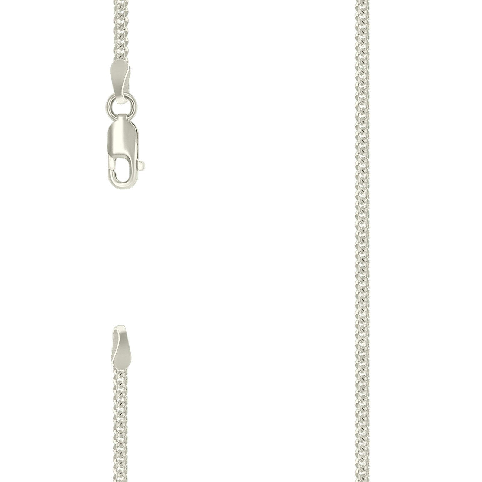 925 Sterling Silver Solid Miami Cuban Chain 2MM 16 Inch 4.9g Necklace For Unisex - Elite Jewelers - Necklaces & Chains