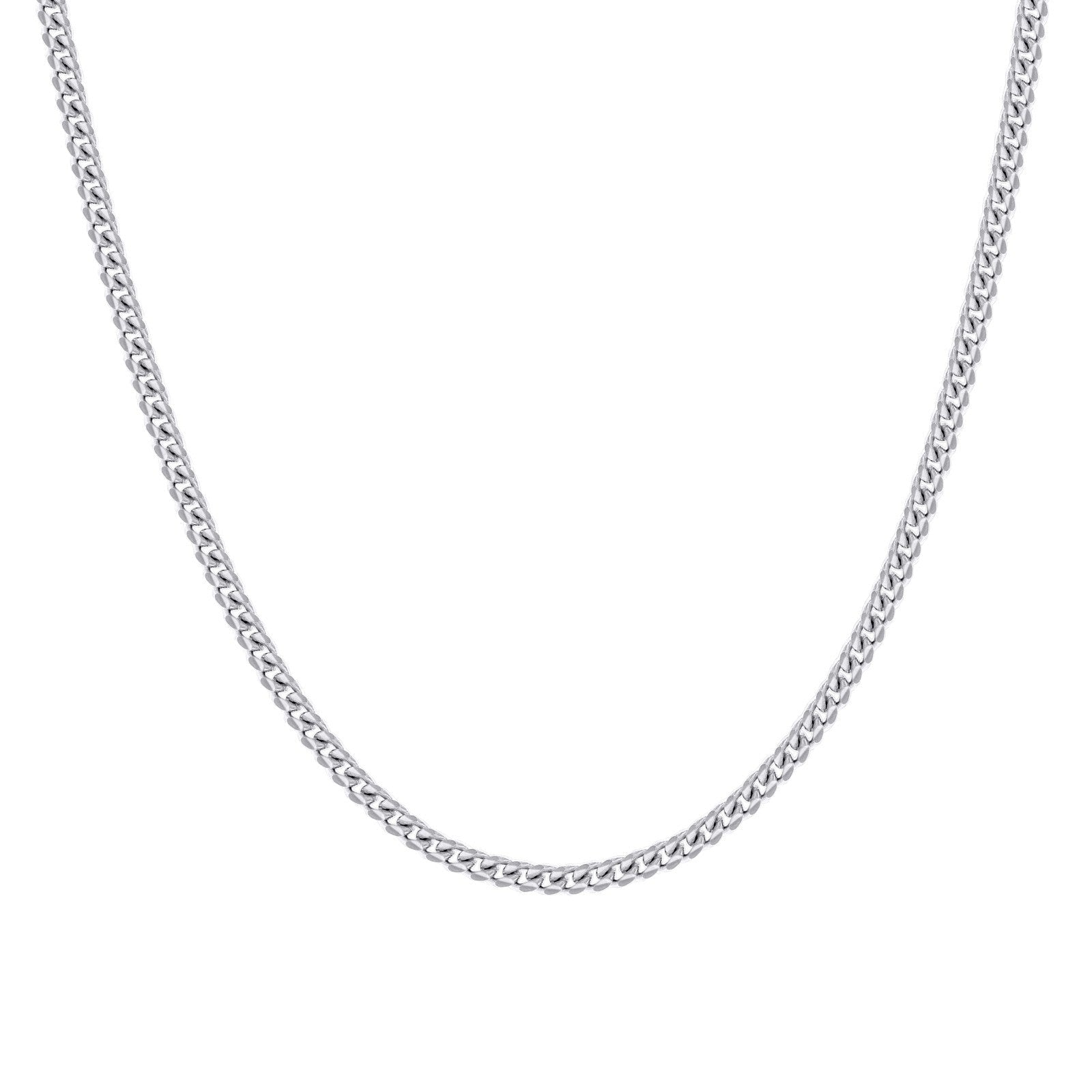925 Sterling Silver Solid Miami Cuban Chain Rhodium 2MM 24 Inch 6.5g Necklace - Elite Jewelers - Necklaces & Chains