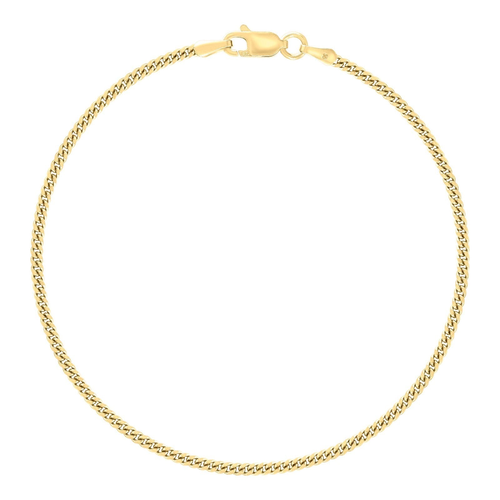 925 Sterling Silver Solid Miami Cuban Chain Yellow 2MM 20 Inch 5.5g Necklace - Elite Jewelers - Necklaces & Chains