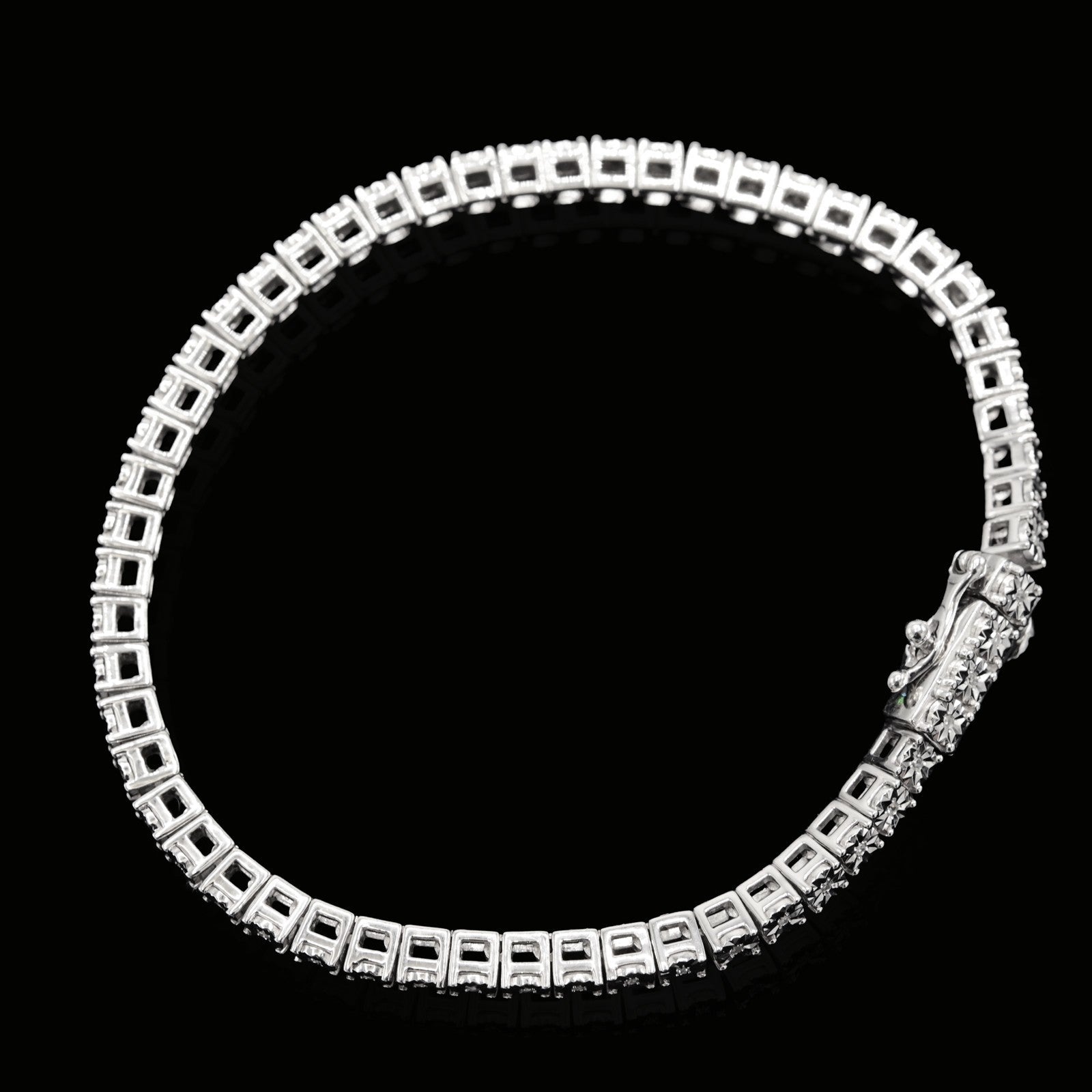 925 Sterling Silver Women 0.16 CTW Diamond Fanouk Tennis Bracelet 6g 7In Armlet - Elite Jewelers - Bracelets