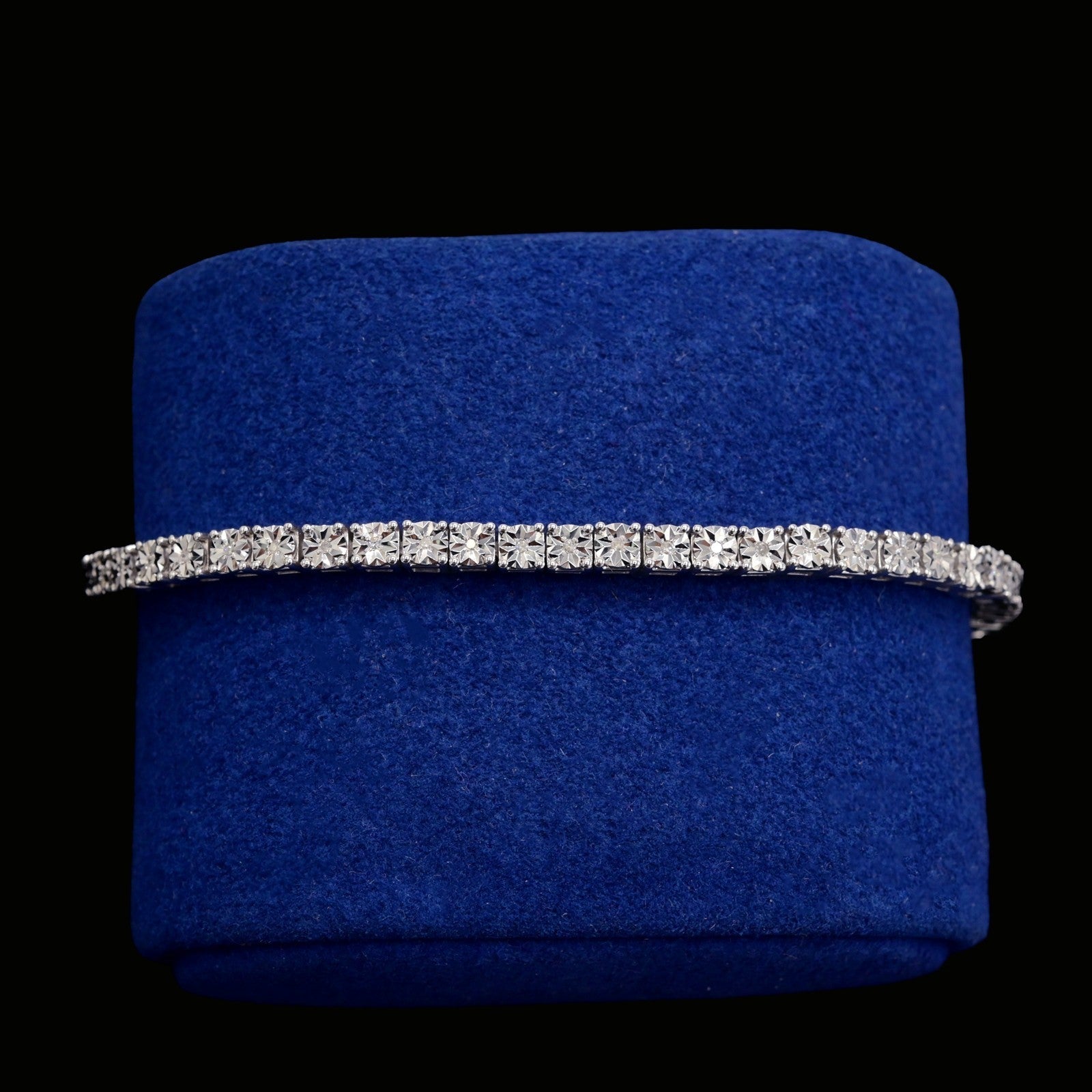 925 Sterling Silver Women 0.16 CTW Diamond Fanouk Tennis Bracelet 6g 7In Armlet - Elite Jewelers - Bracelets