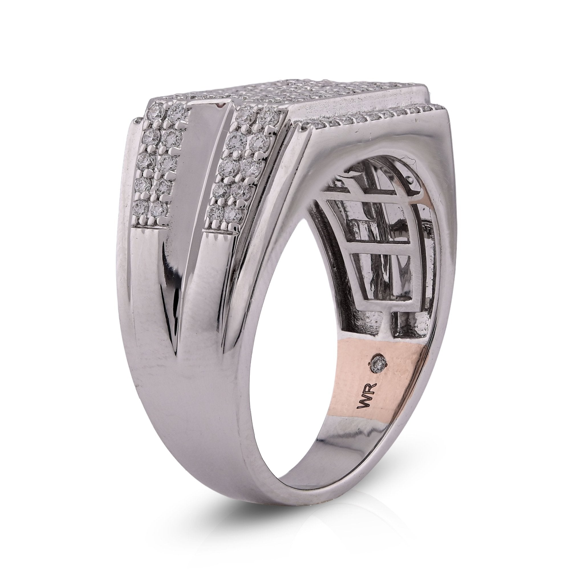925 WS 1.18CT Men Rectangle Diamond Cut Lab Diamond Pinky Ring - Elite Jewelers - Rings