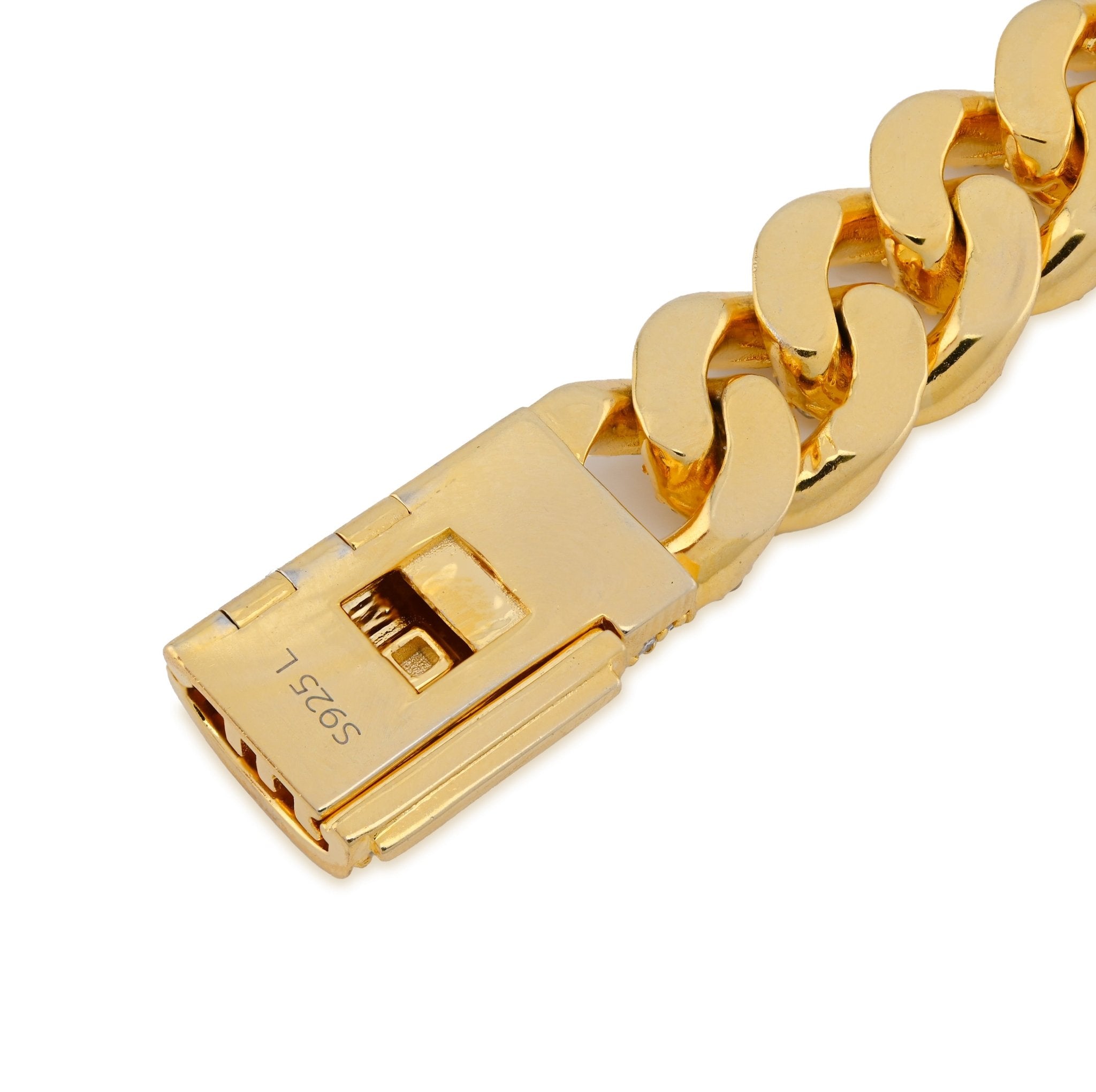 925 Yellow Cuban Link 12MM 9.25CT Lab Diamond 8" Men Bracelet - Elite Jewelers - Bracelets