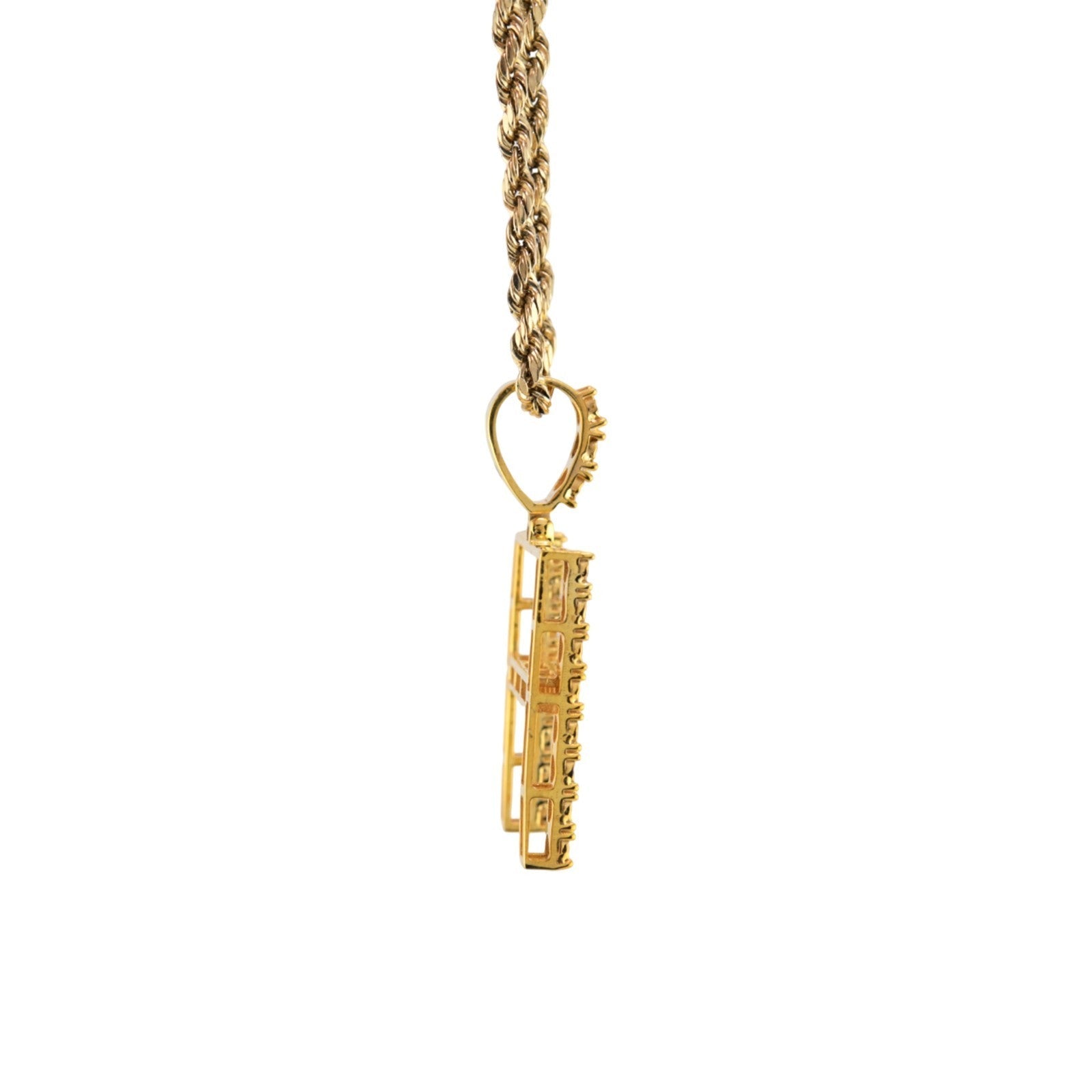 925 Yellow Natural 0.15 CTW Diamond Initial Alphabet "H" Pendant 2g Unisex Charm - Elite Jewelers - Charms & Pendants