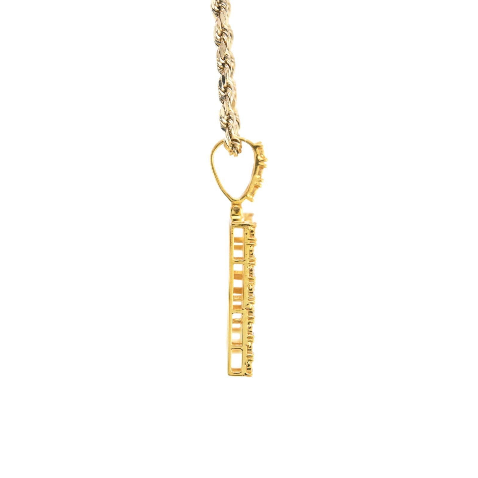 925 Yellow Natural 0.15 CTW Diamond Initial Alphabet "K" Pendant 2g Unisex Charm - Elite Jewelers - Charms & Pendants
