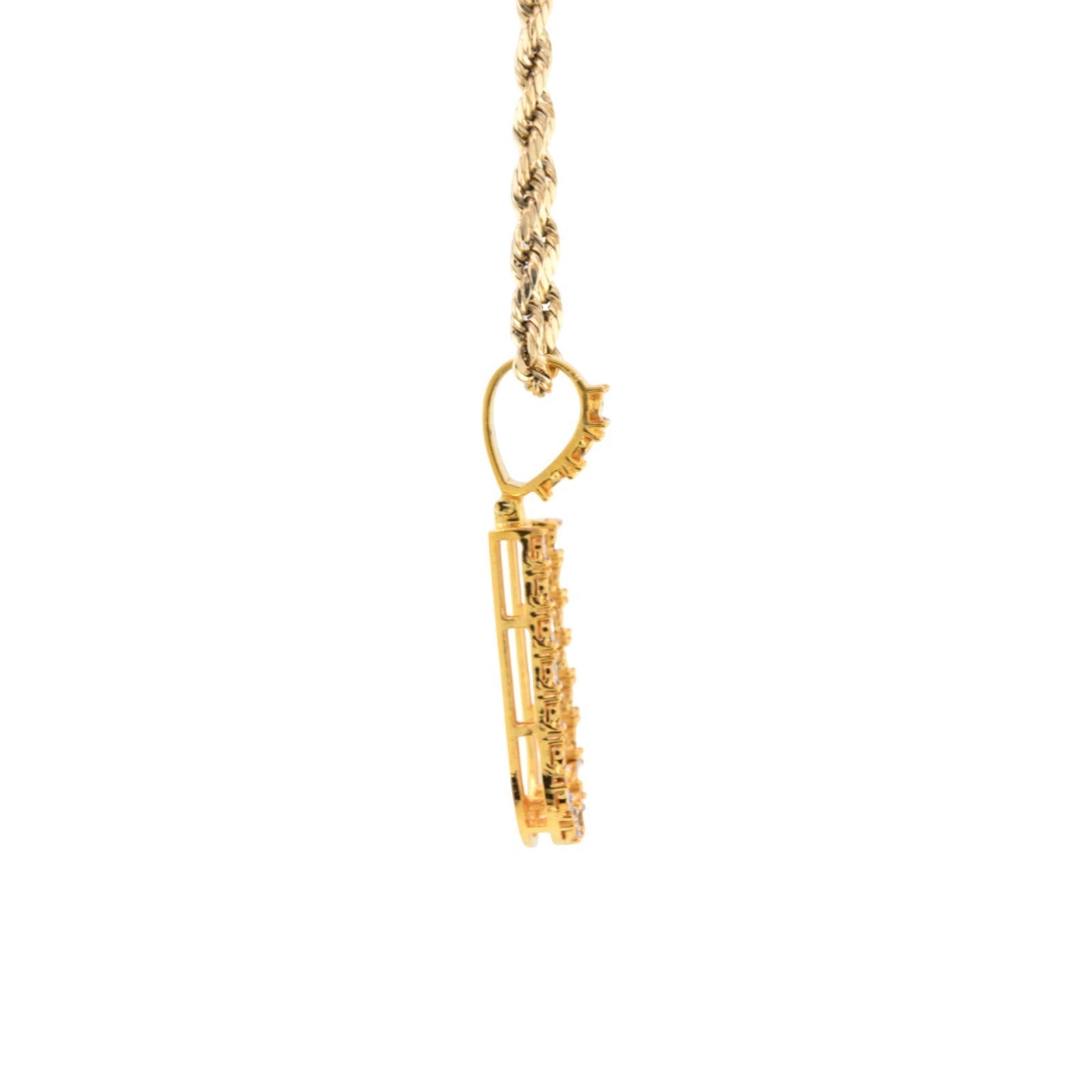 925 Yellow Natural 0.15 CTW Diamond Initial Alphabet "U" Pendant 2g Unisex Charm - Elite Jewelers - Charms & Pendants