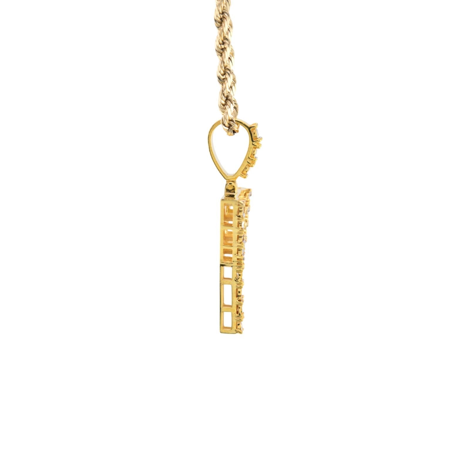 925 Yellow Natural 0.15 CTW Diamond Initial Alphabet "Y" Pendant 2g Unisex Charm - Elite Jewelers - Charms & Pendants